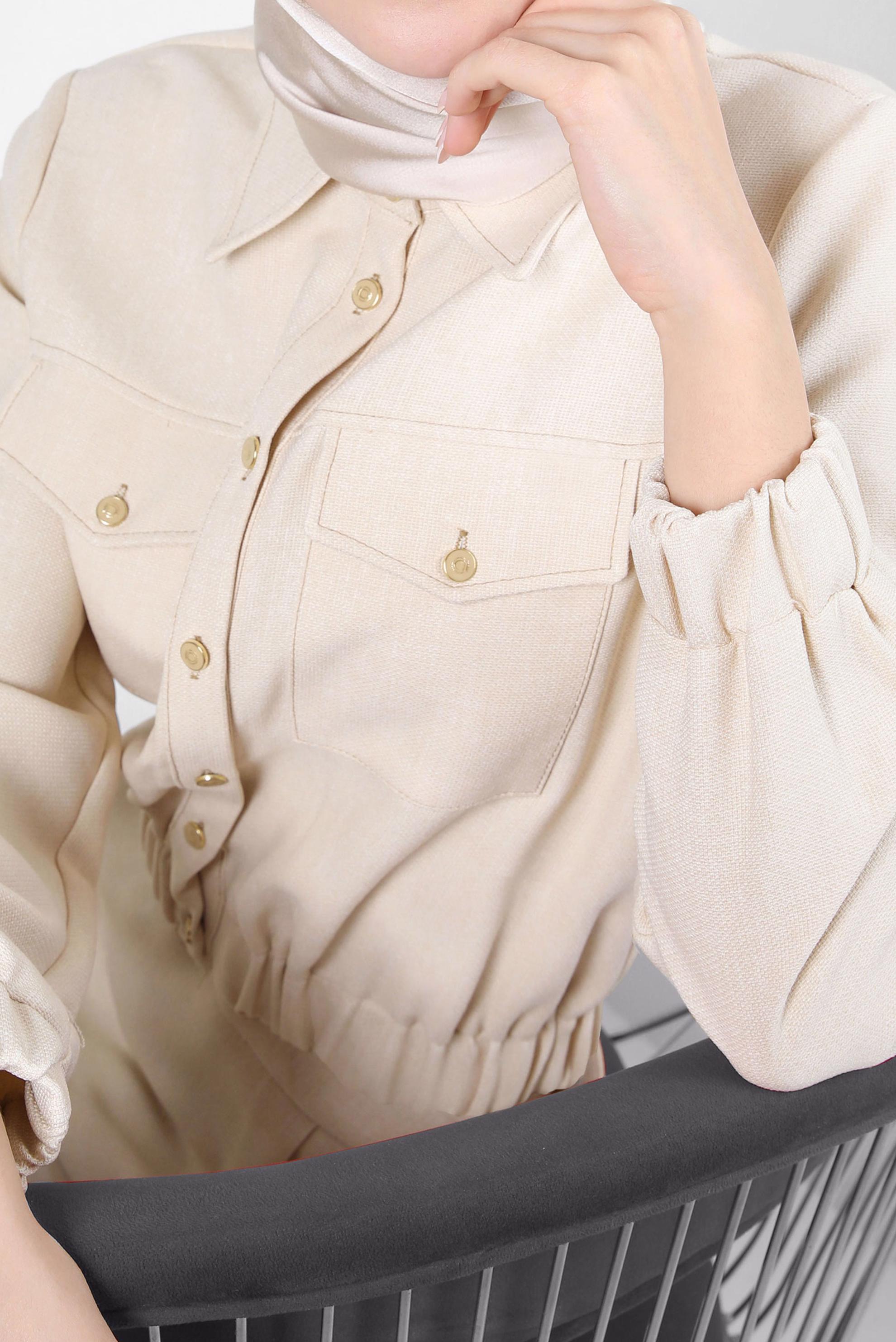 Vêtements hijab BEIGE COSTUME JUPE BOUTONNÉ 44227