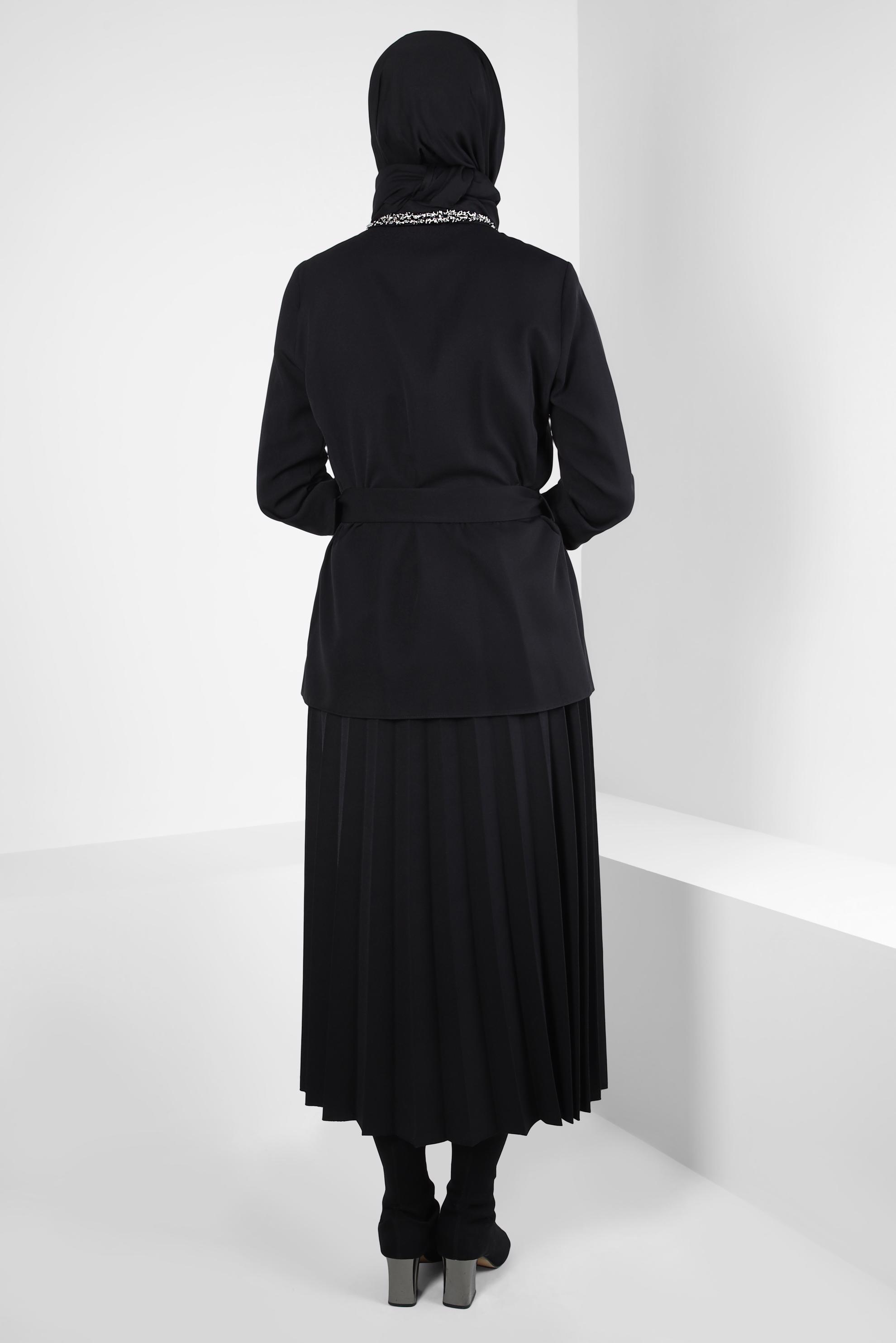 Vêtements hijab NOIR COSTUME À JUPE CEINTURE 44230