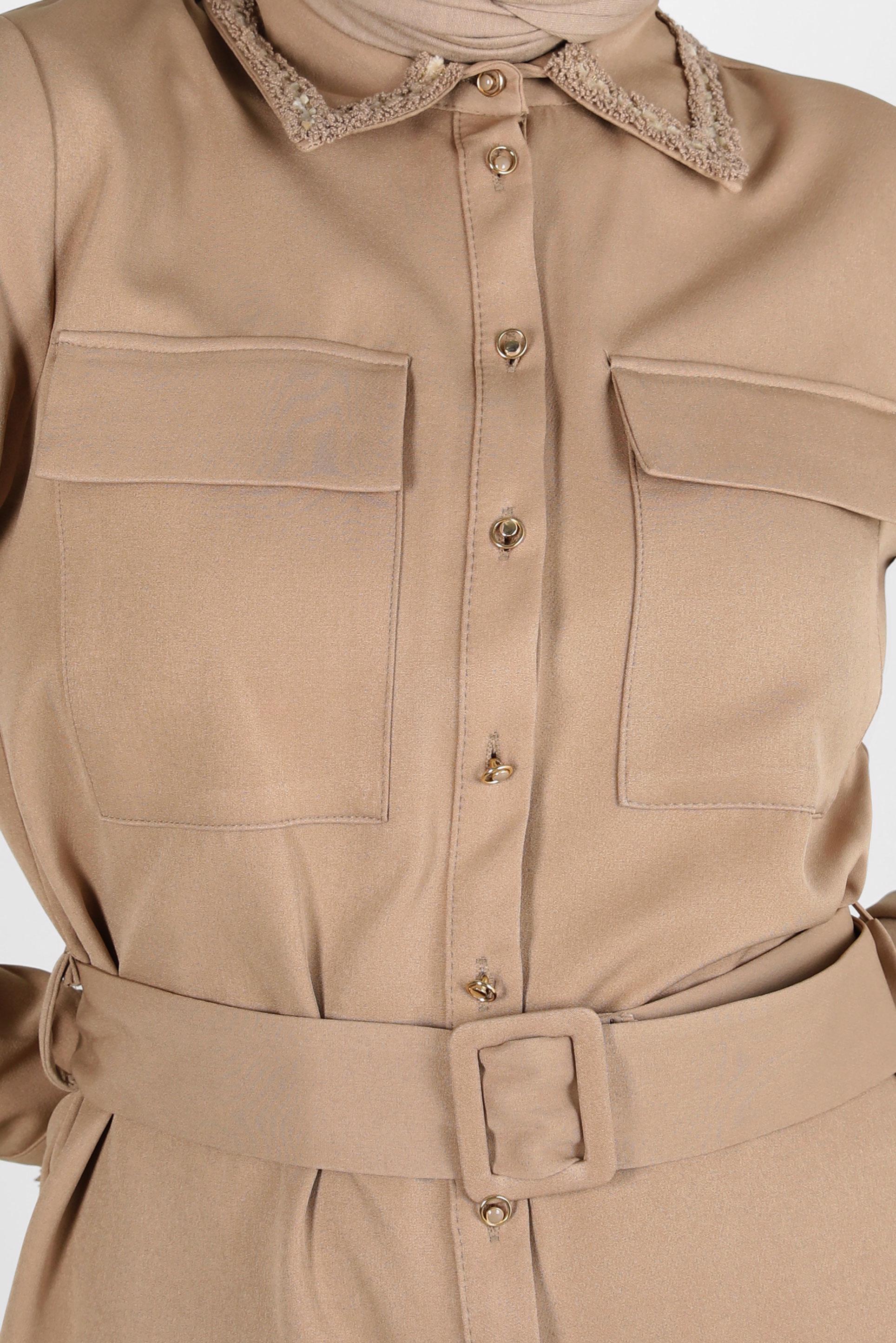 Vêtements hijab BRUN COSTUME À JUPE CEINTURE 44230