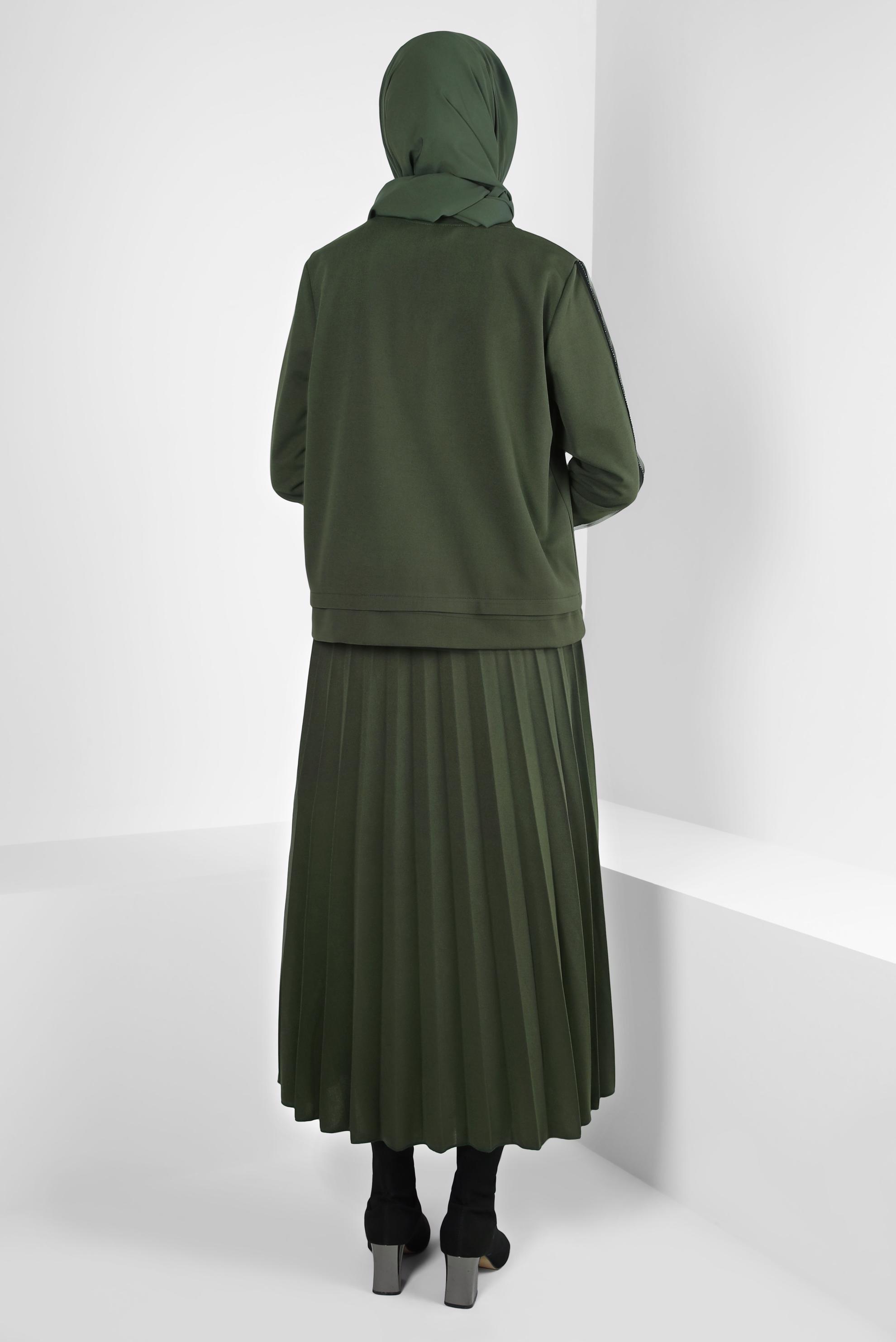 Hijab clothing KHAKI PLEATED SKIRTED SUIT 44243