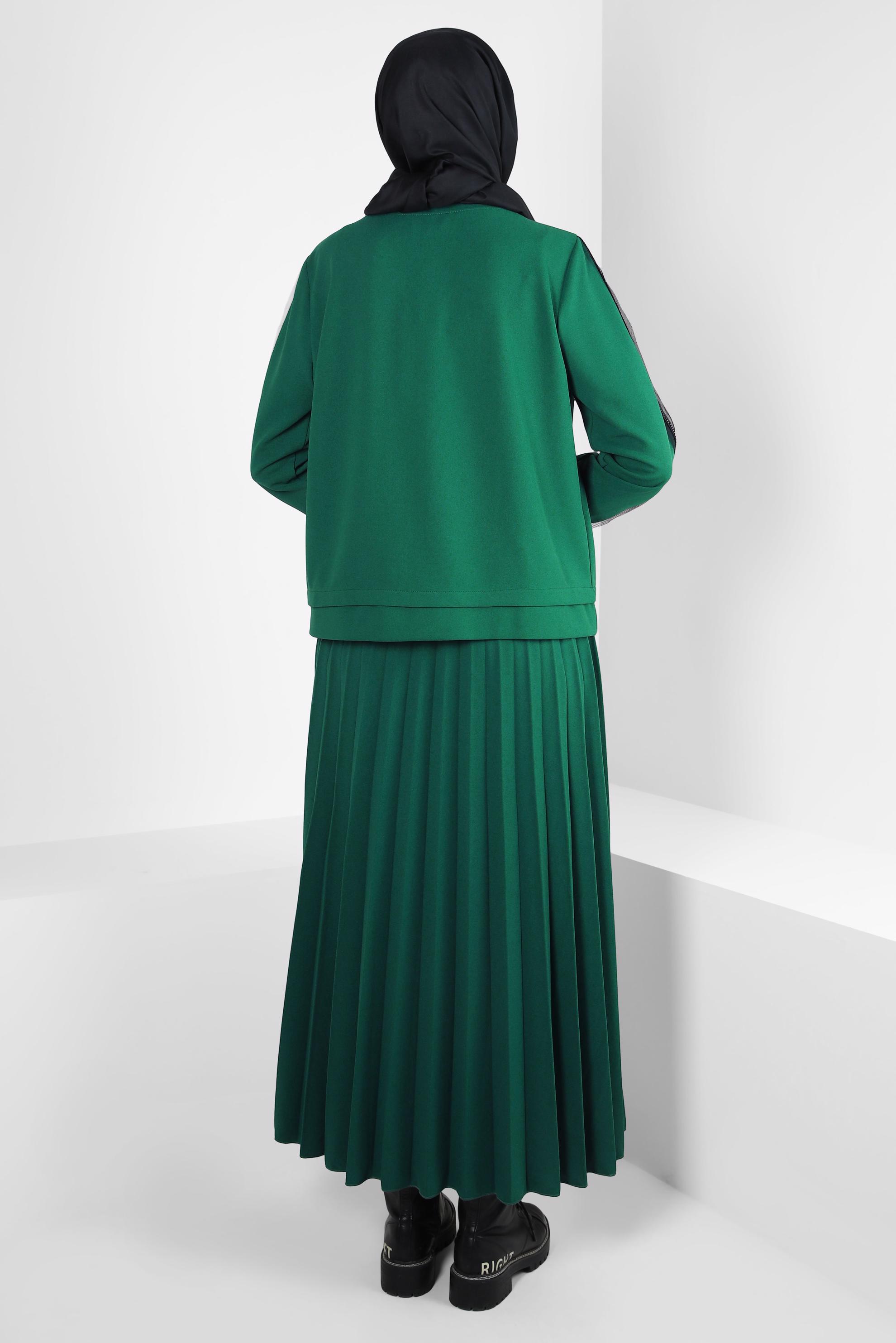 Hijab clothing GREEN PLEATED SKIRTED SUIT 44243