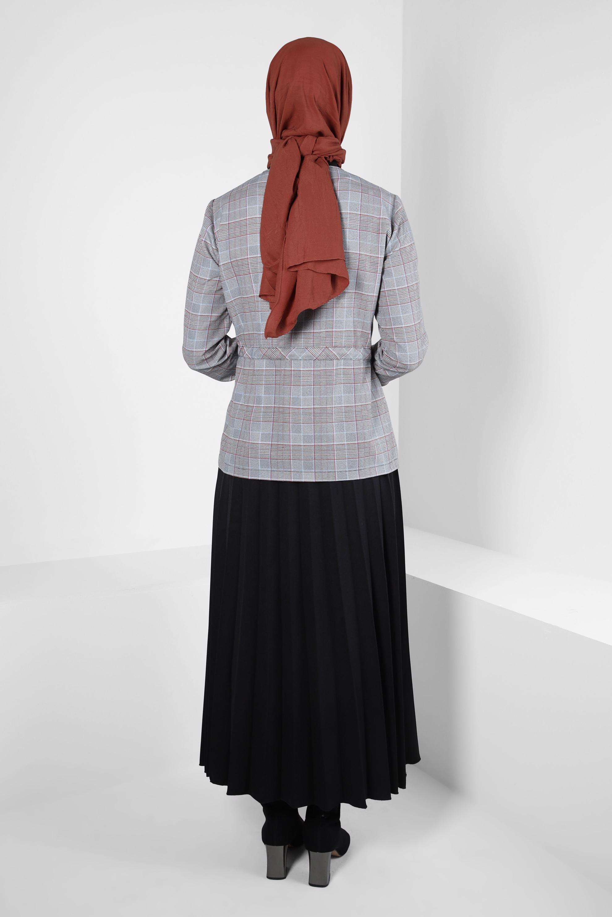 Vêtements hijab BLEU COSTUME JUPE À MOTIFS À CARREAUX 44248