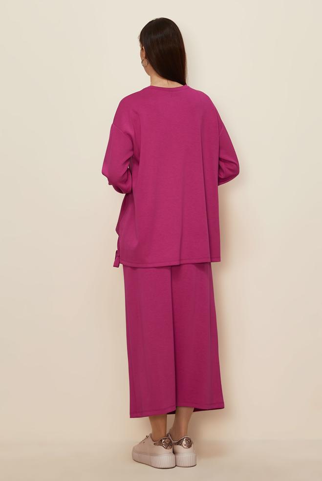 Hijab clothing FUCHSIA TIE DETAIL SKIRT SUIT 44249 - ALVİNA