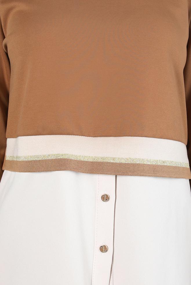 Hijab clothing BEIGE SKIRTED SUIT 44301 - ALVİNA