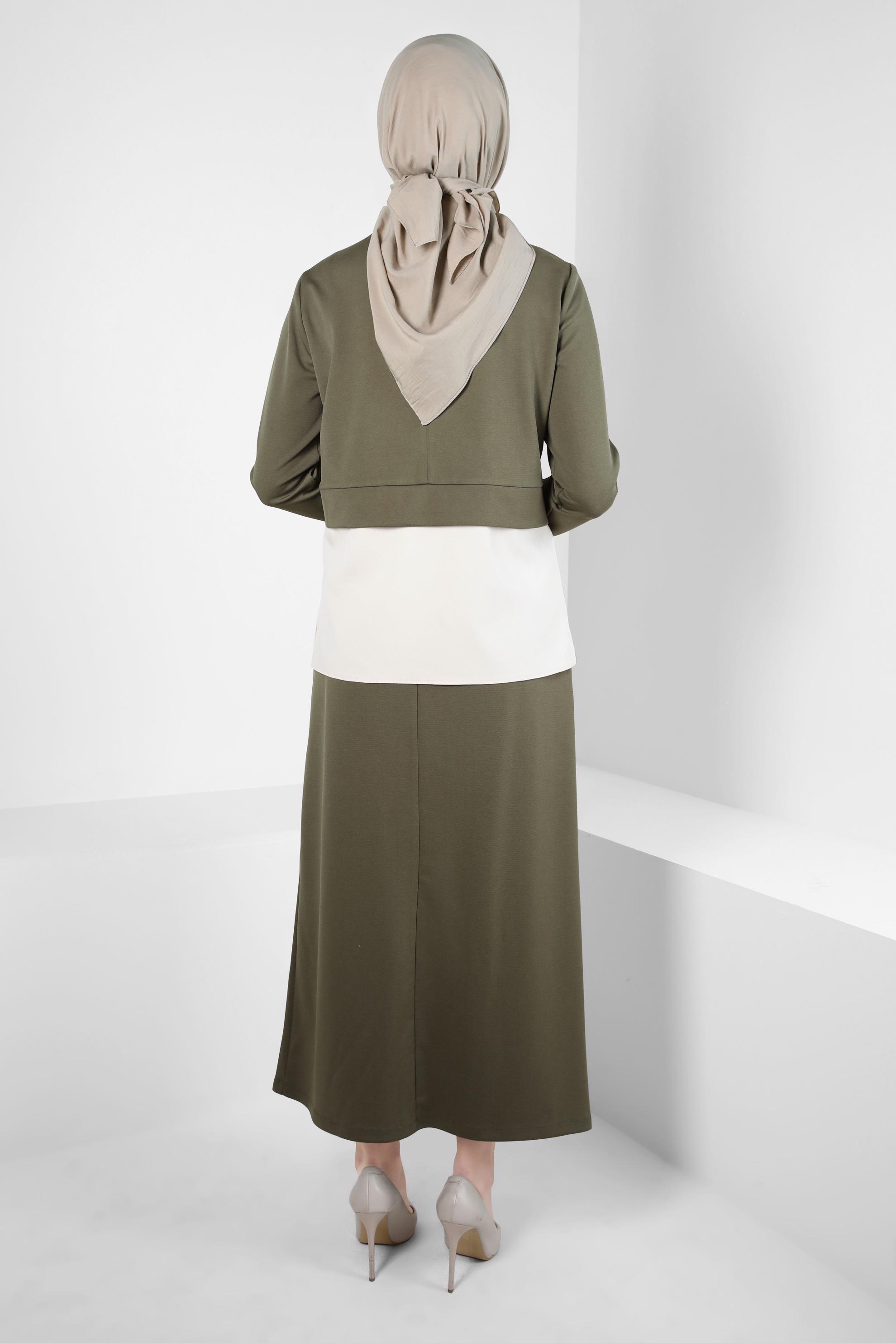 Vêtements hijab KAKI COSTUME À JUPE 44301