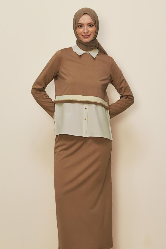 Hijab clothing TABA SKIRTED SUIT 44301 - ALVİNA