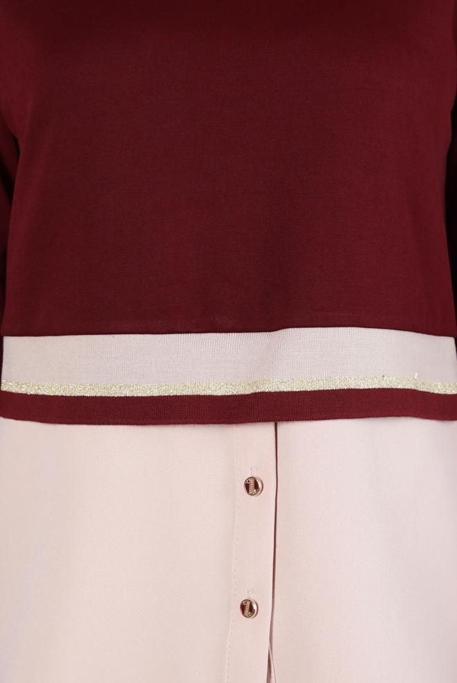 Hijab clothing CLARET RED SKIRTED SUIT 44301 - ALVİNA