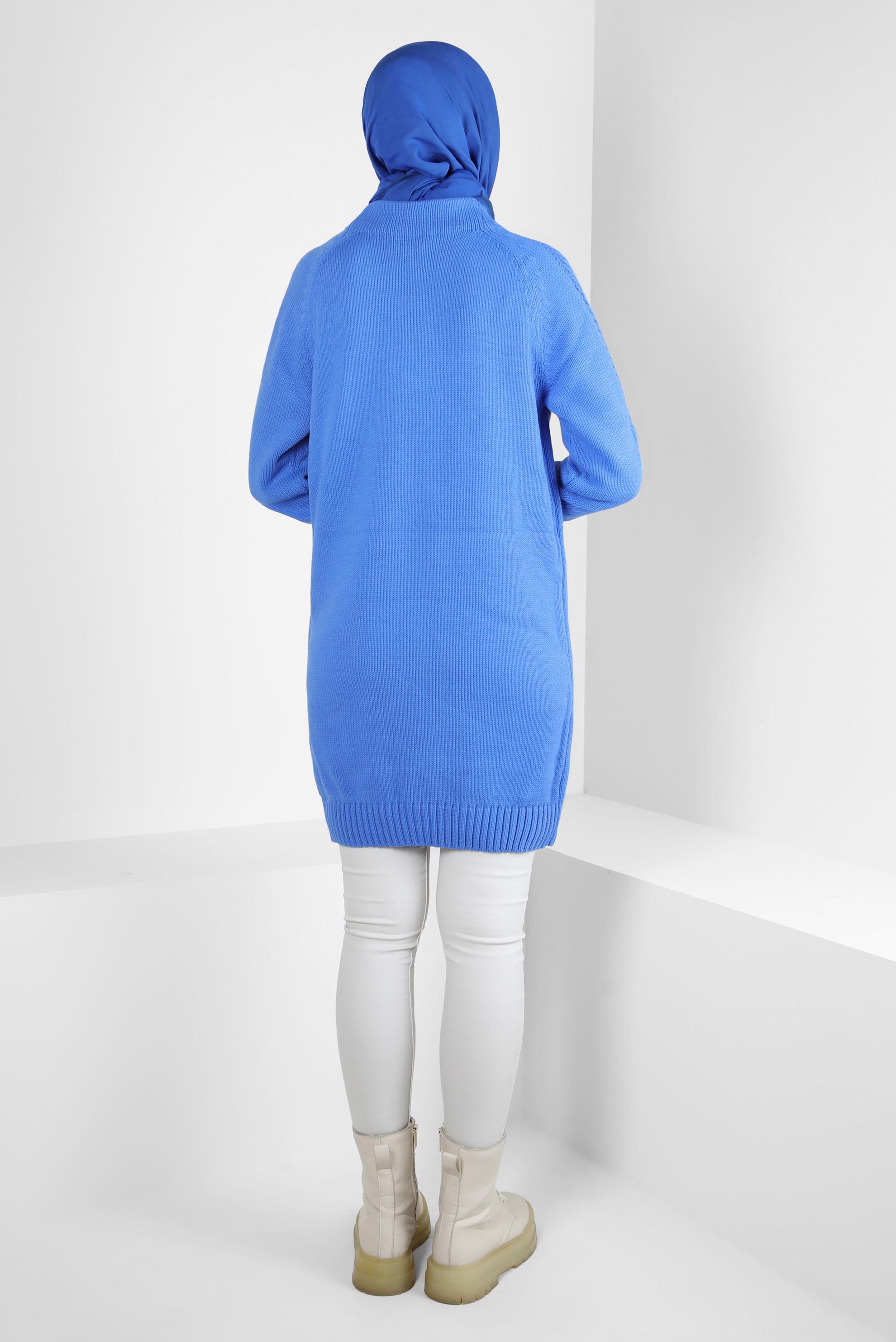 Tesettür giyim MAVİ TRİKO TUNİK 44032