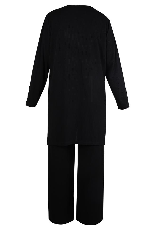 Hijab clothing BLACK PANTS SUIT WITH CHAIN DETAIL 20477 - ALVİNA