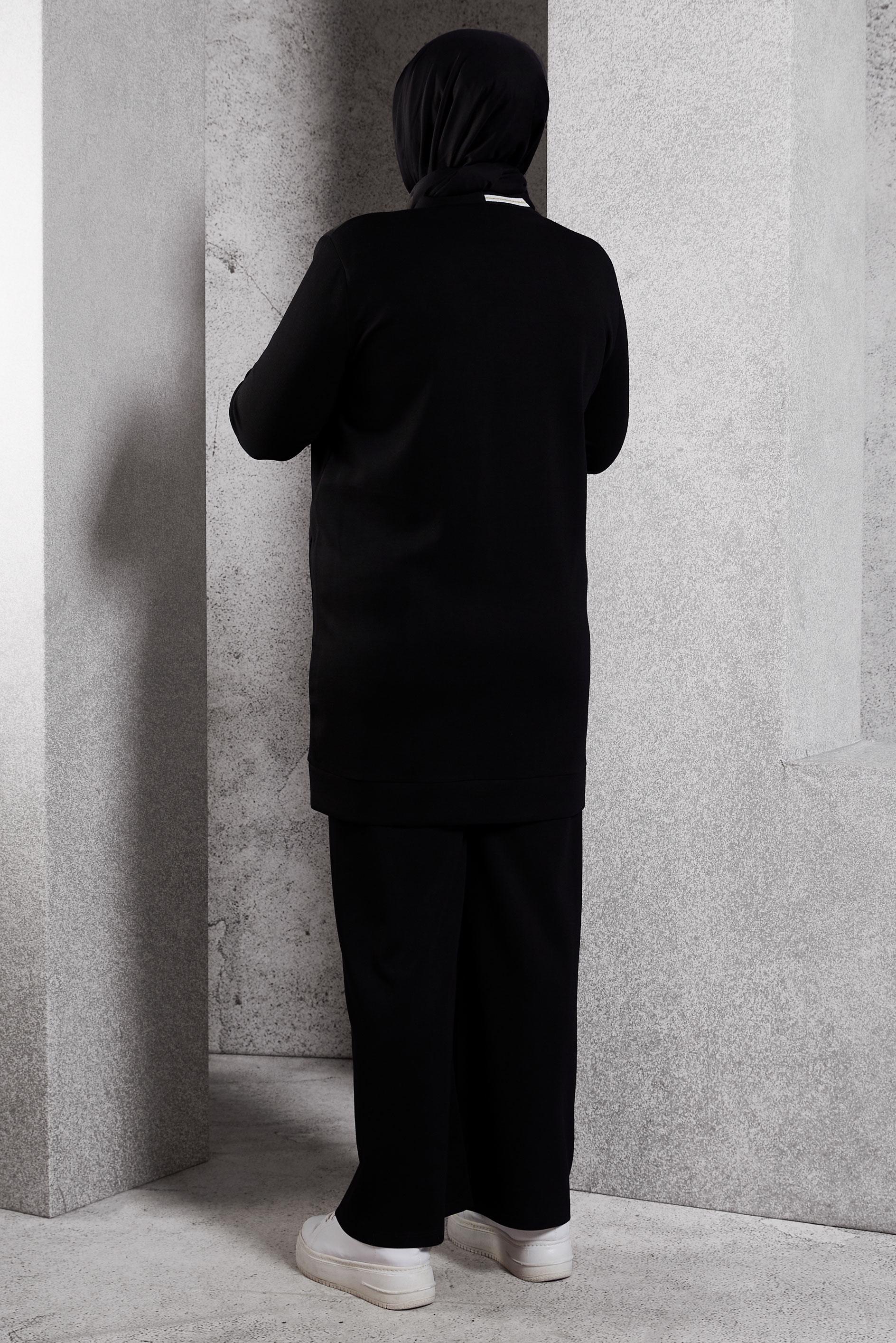 Hijab clothing BLACK PLUS SIZE PANTS SUIT 20486