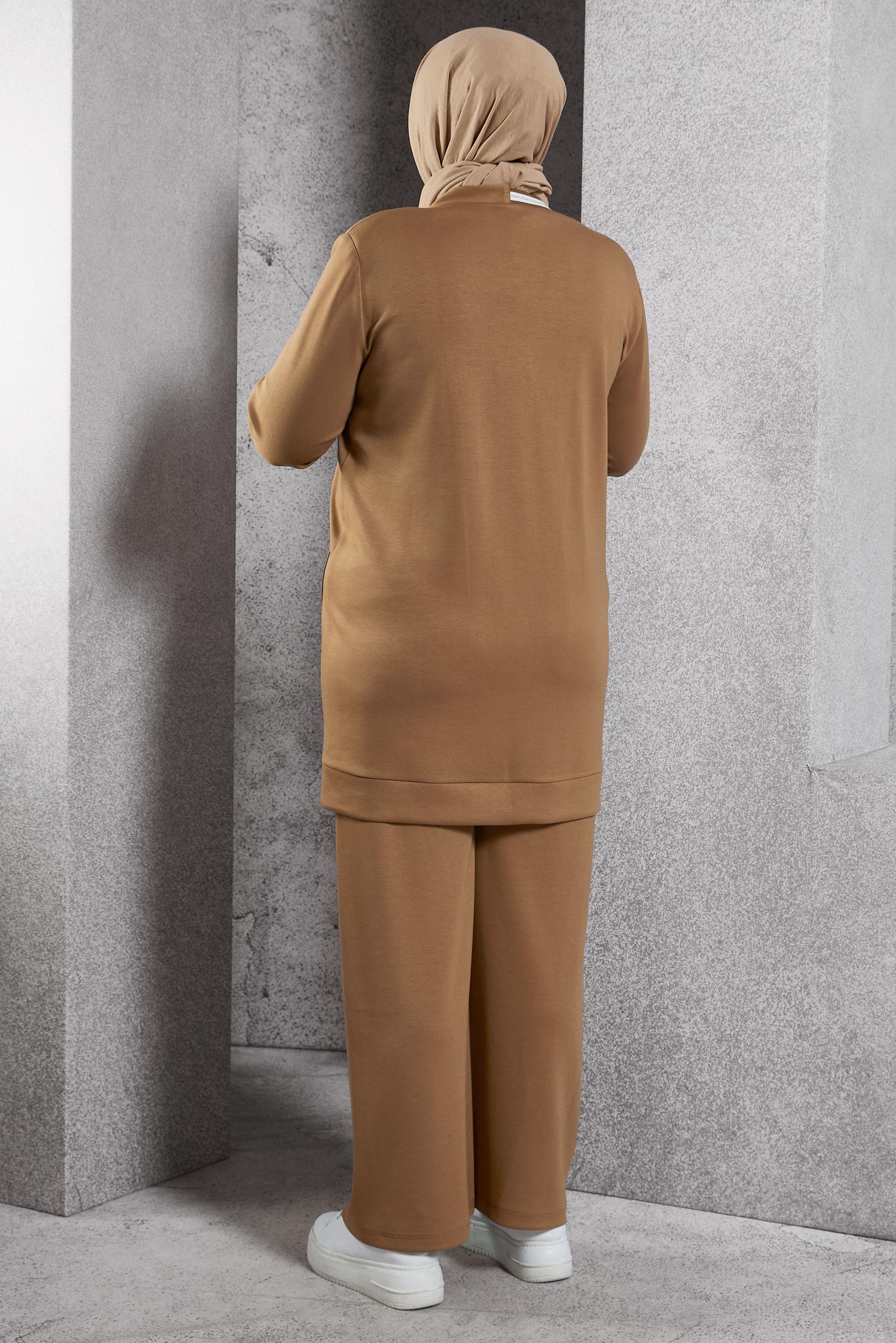 Hijab clothing BROWN PLUS SIZE PANTS SUIT 20486