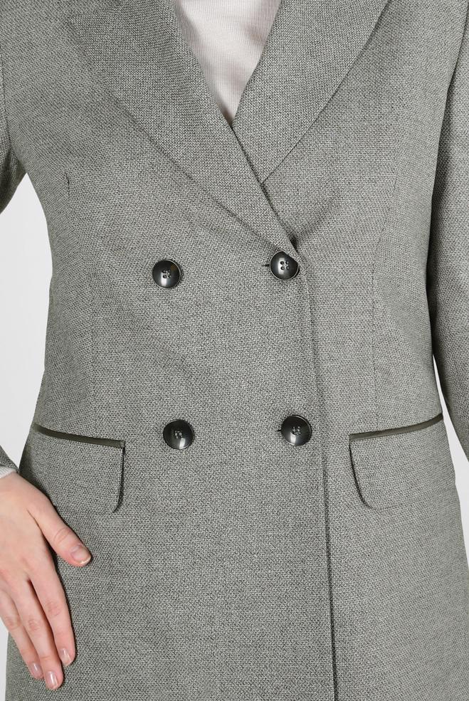 Tesettür giyim HAKİ KRUVAZE YAKA PANTOLONLU TAKIM 30400 - ALVİNA