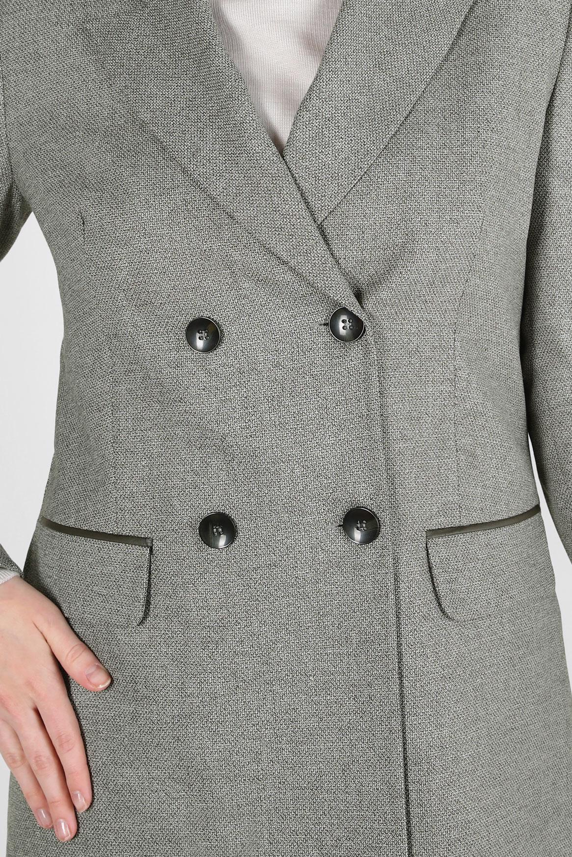 Tesettür giyim HAKİ KRUVAZE YAKA PANTOLONLU TAKIM 30400