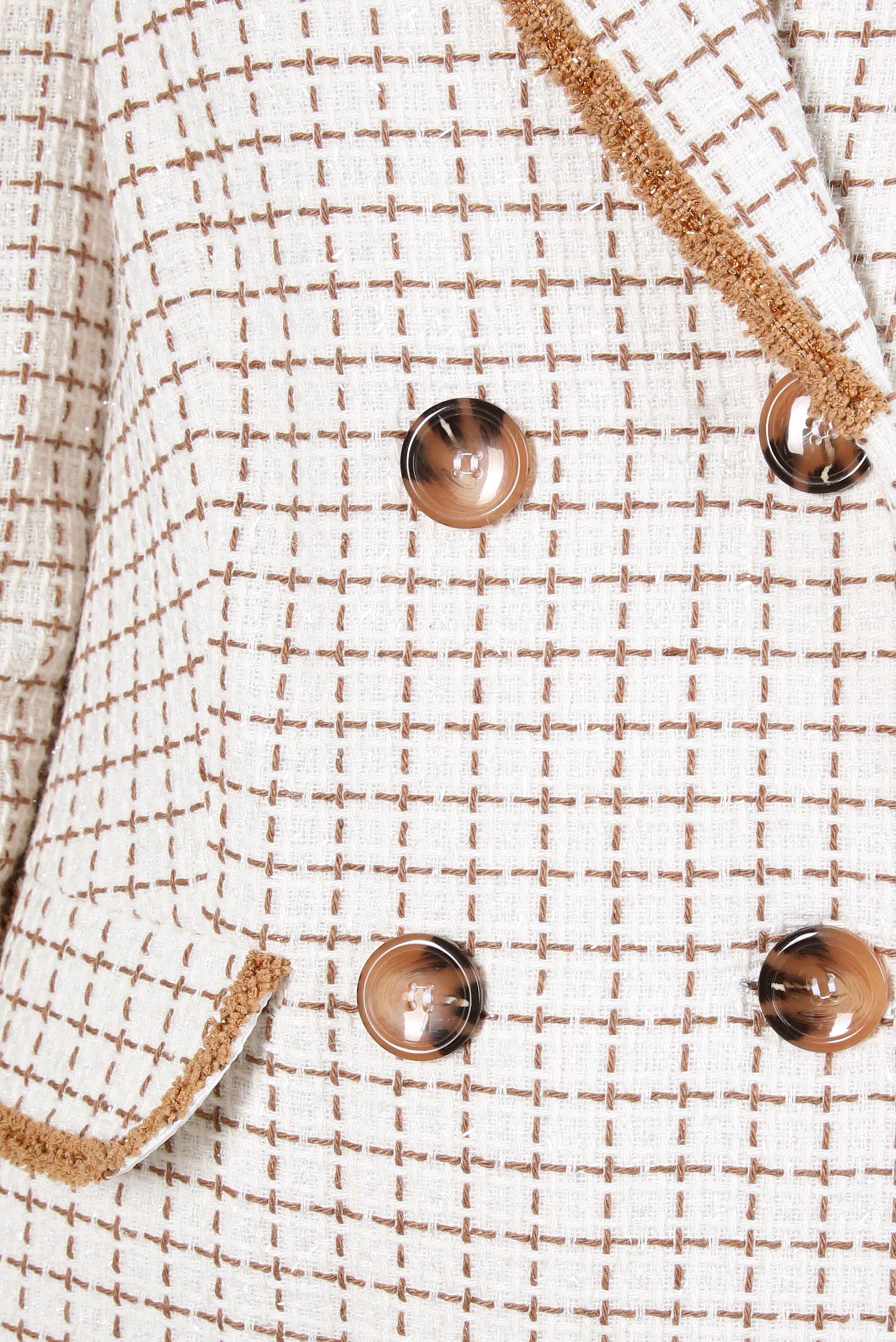 Tesettür giyim BEYAZ KARELİ PANTOLONLU TAKIM 30409