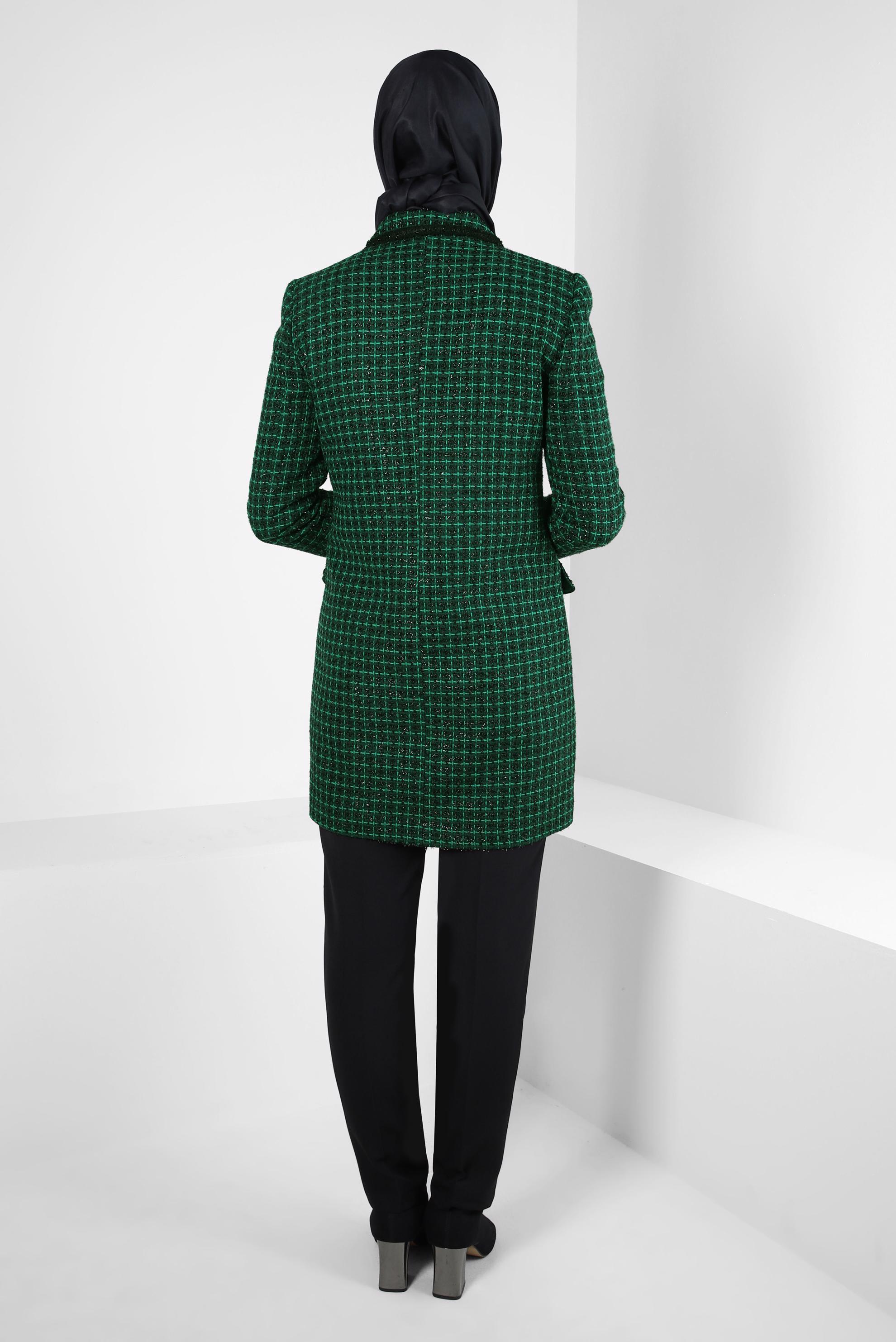 Vêtements hijab VERT COSTUME PANTALON À CARREAUX 30409