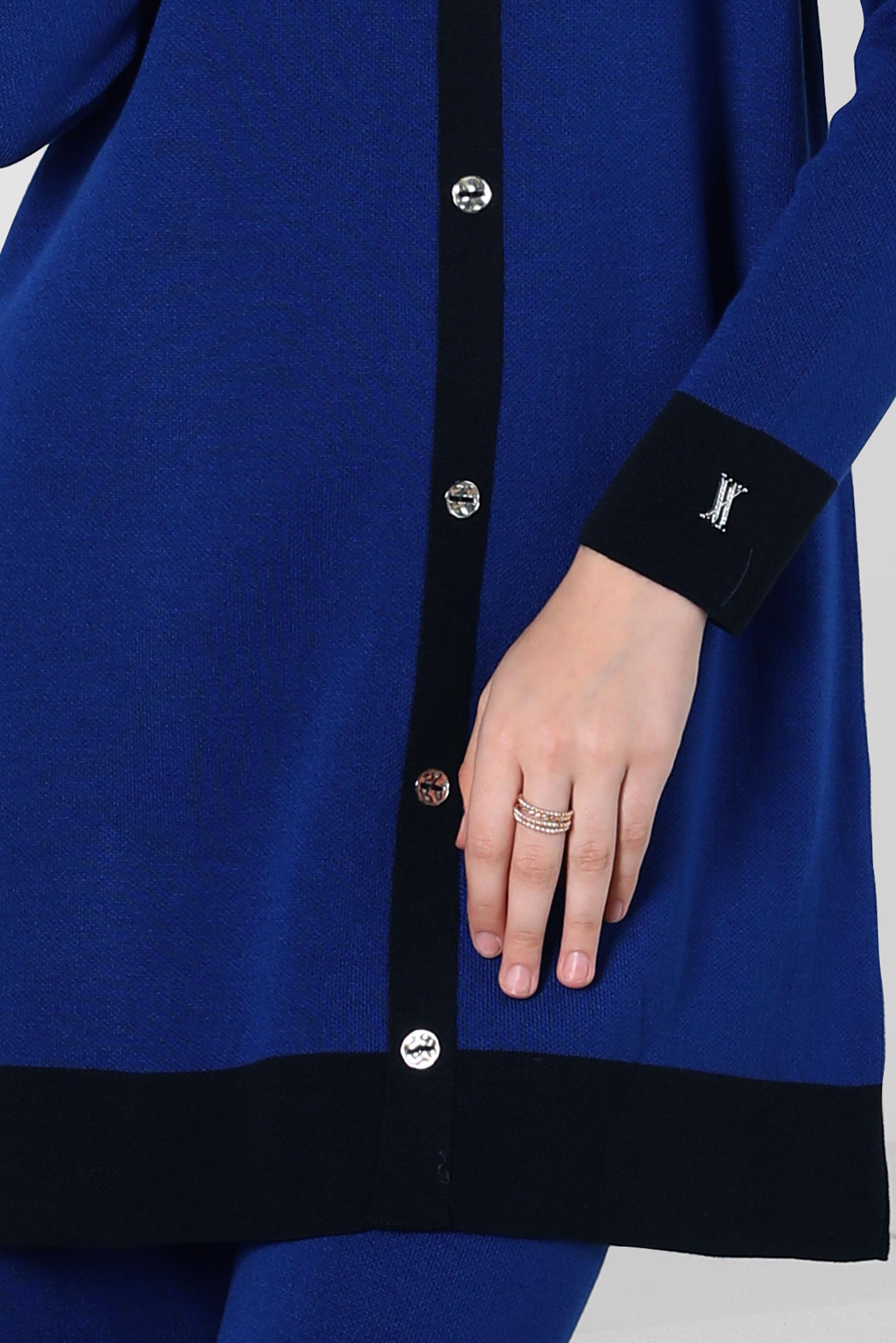 Tesettür giyim MAVİ TRİKO PANTOLONLU TAKIM 44082