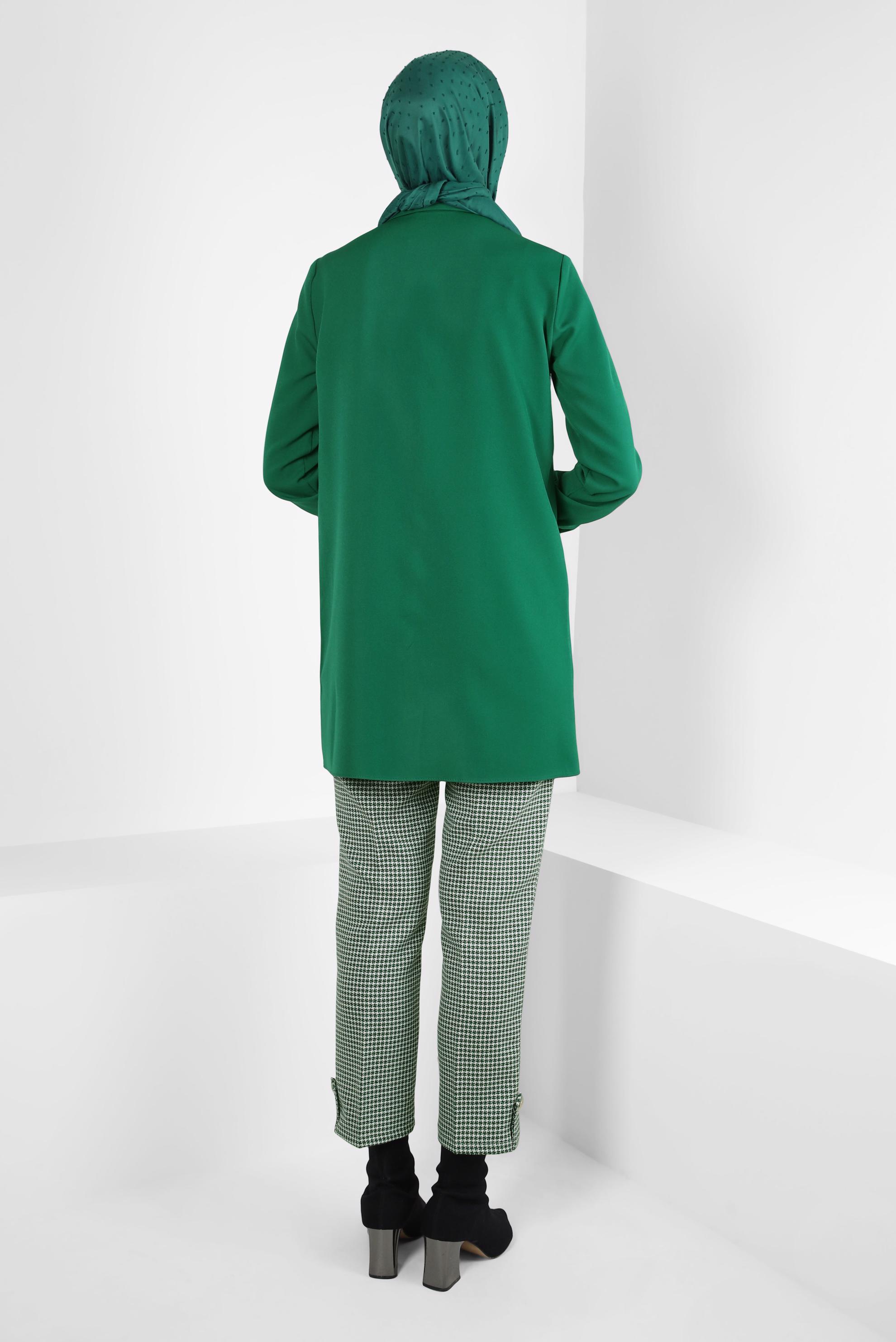 Hijab clothing GREEN PATTERNED PANTS SUIT 44139