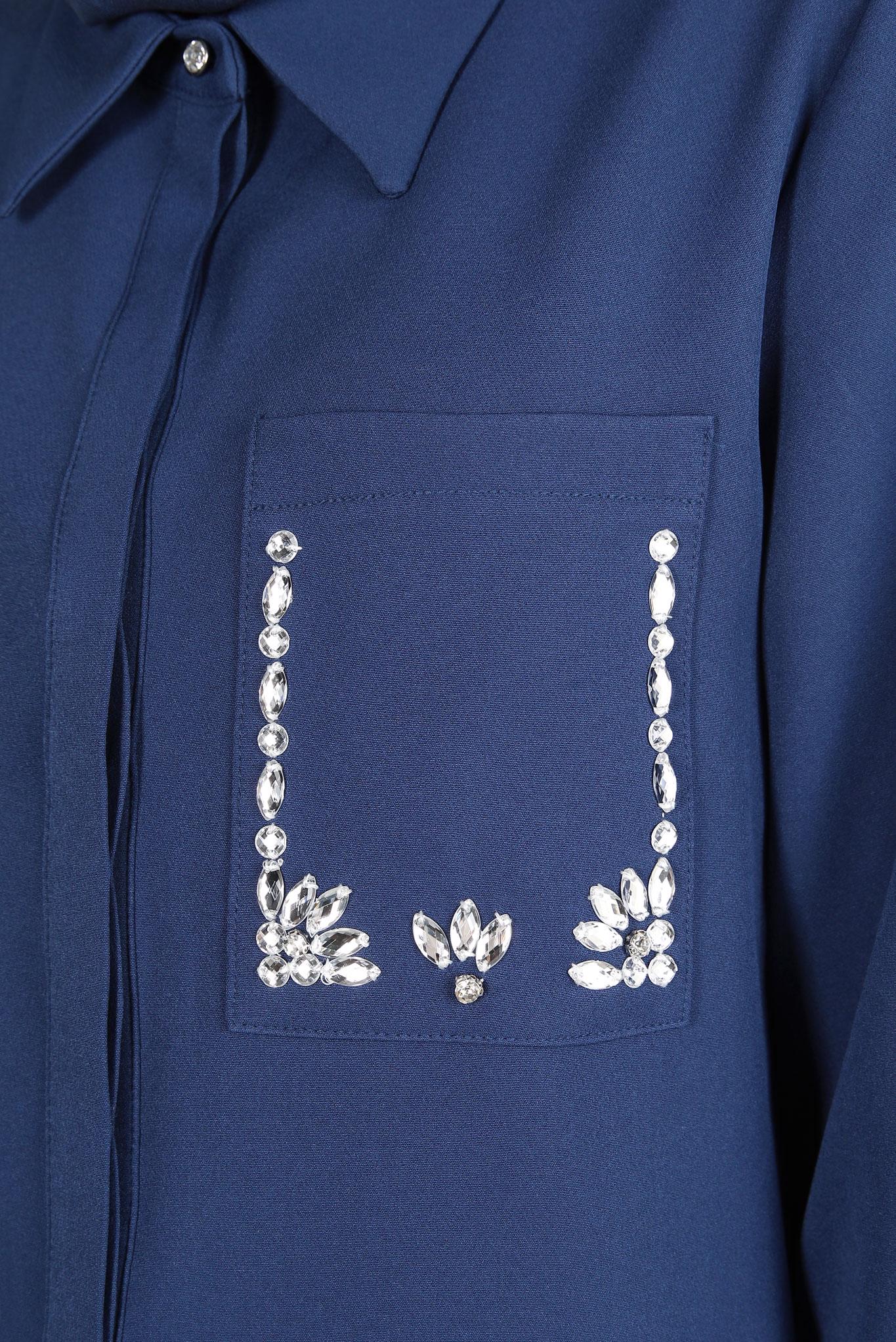 Tesettür giyim LACİVERT TAŞ DETAYLI PANTOLONLU TAKIM 44155