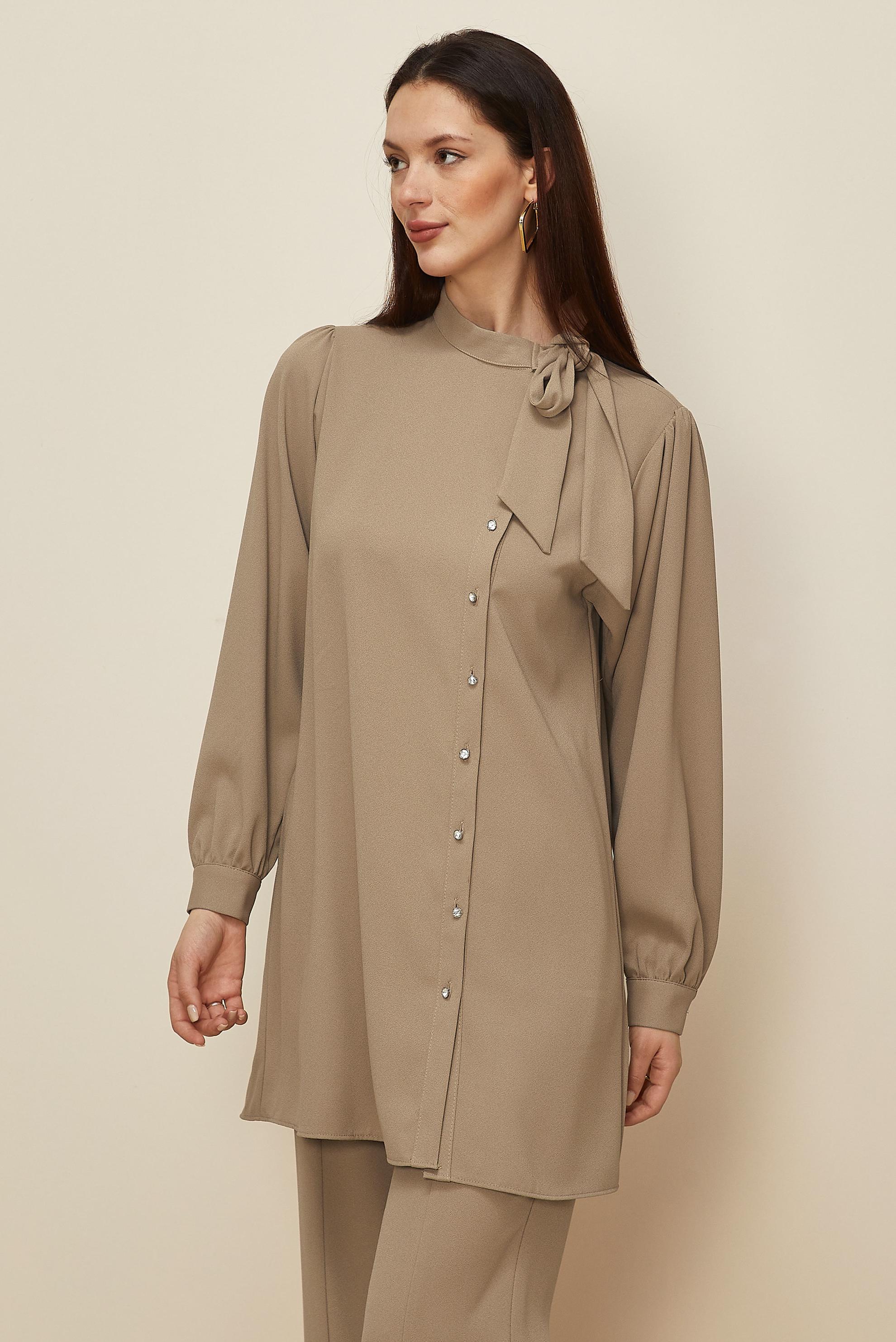 Vêtements hijab BEIGE ENSEMBLE PANTALON EN CRÊPE 44176