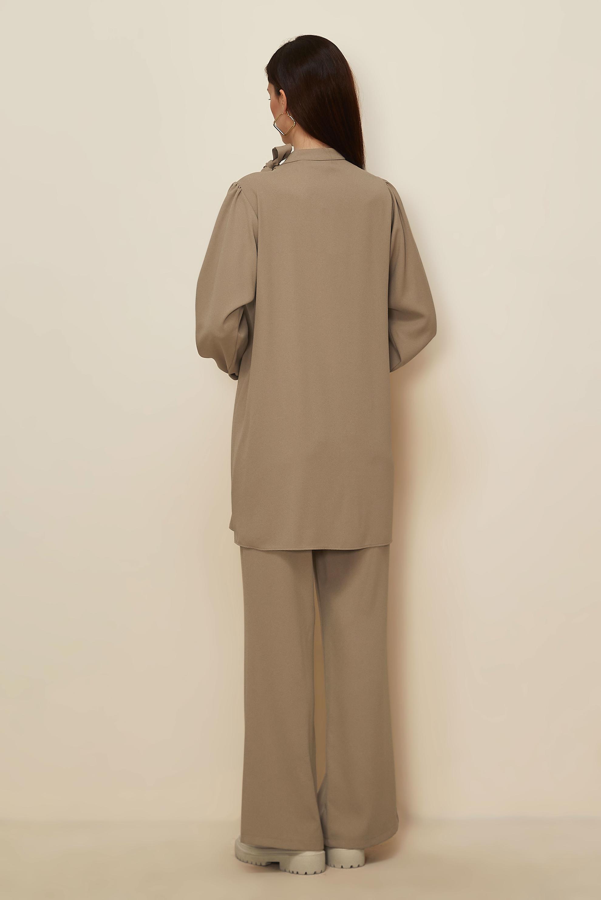 Vêtements hijab BEIGE ENSEMBLE PANTALON EN CRÊPE 44176