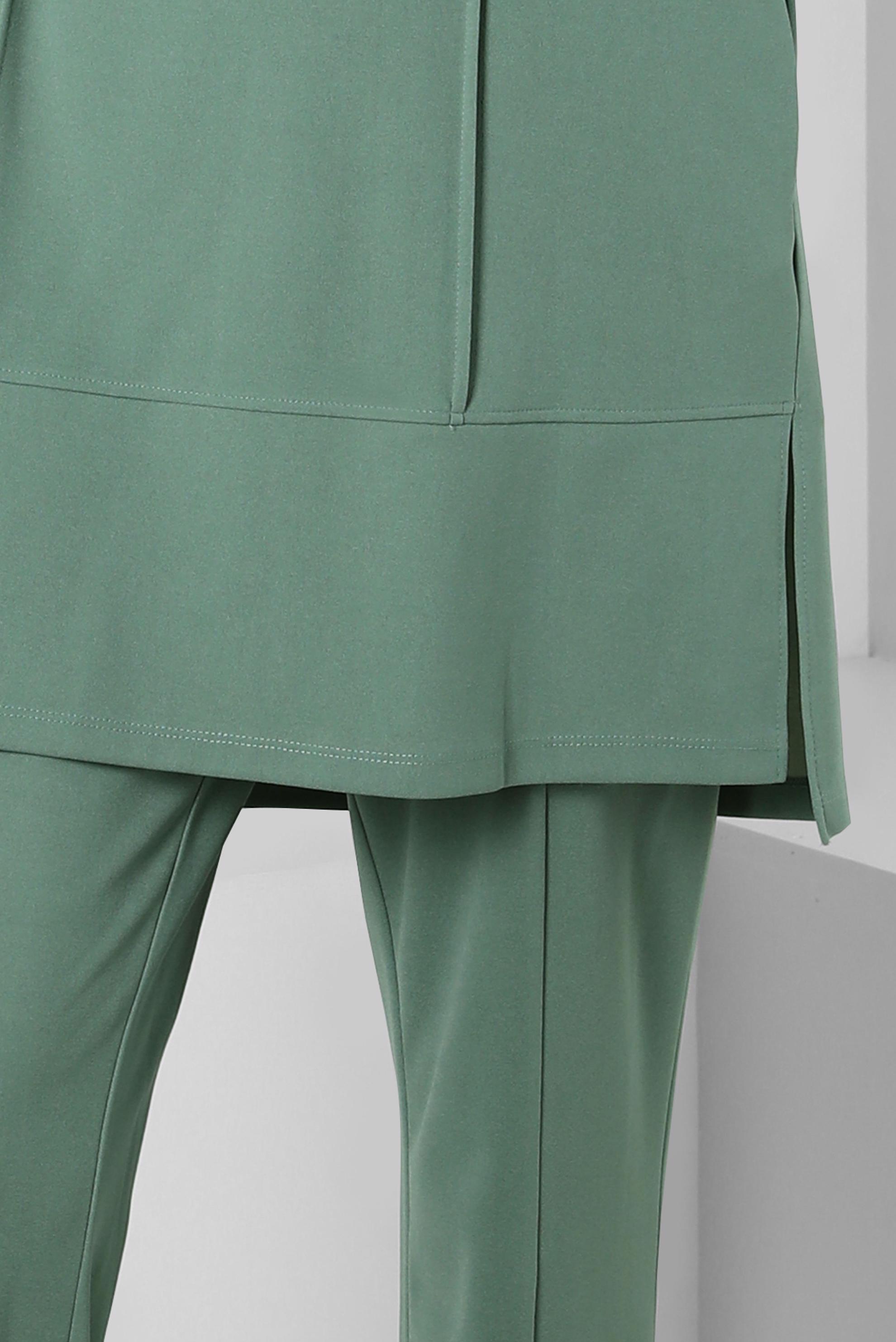 Tesettür giyim YEŞİL KAPÜŞONLU PANTOLONLU TAKIM 44191