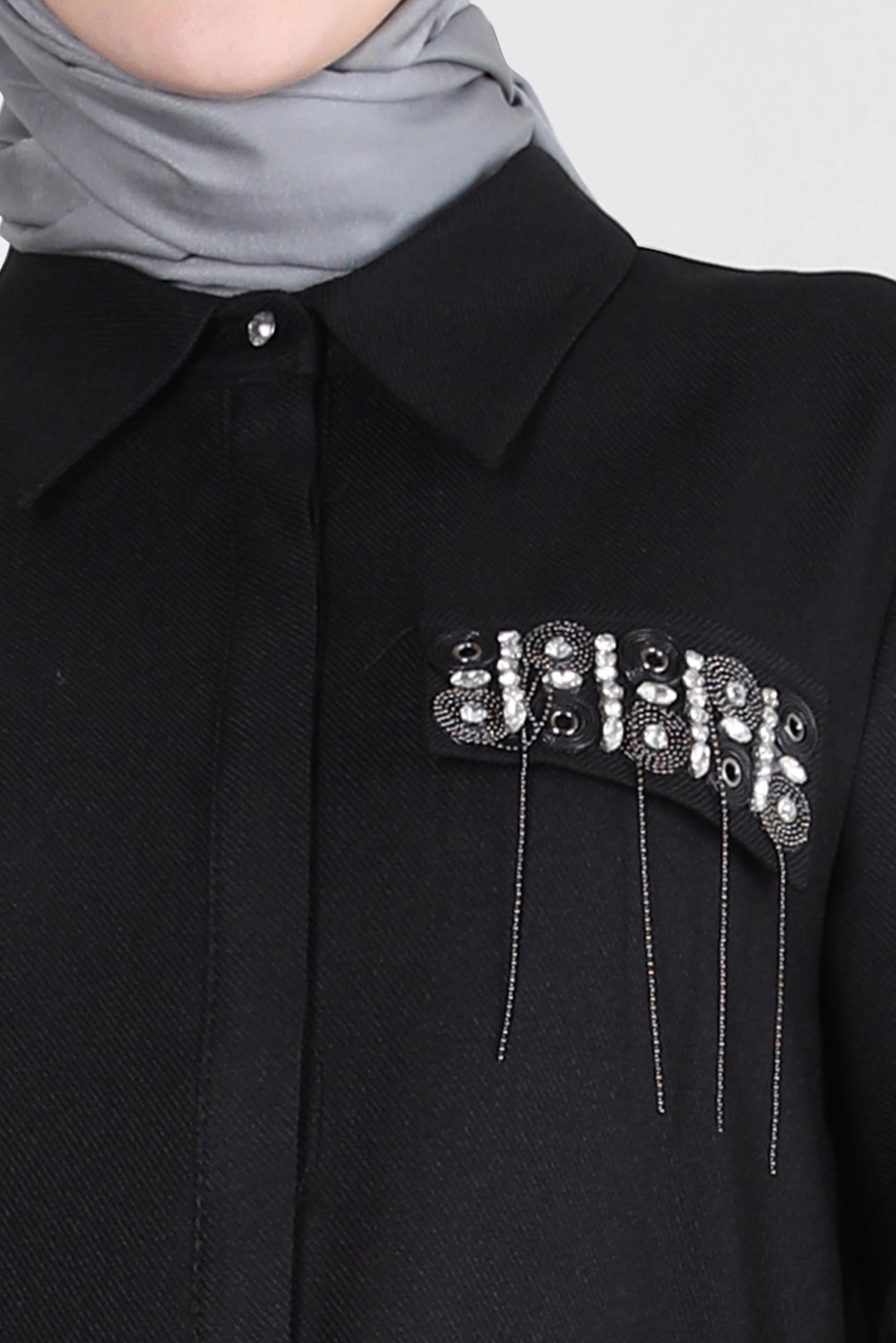 Tesettür giyim SİYAH TAŞ DETAYLI PANTOLONLU TAKIM 44194