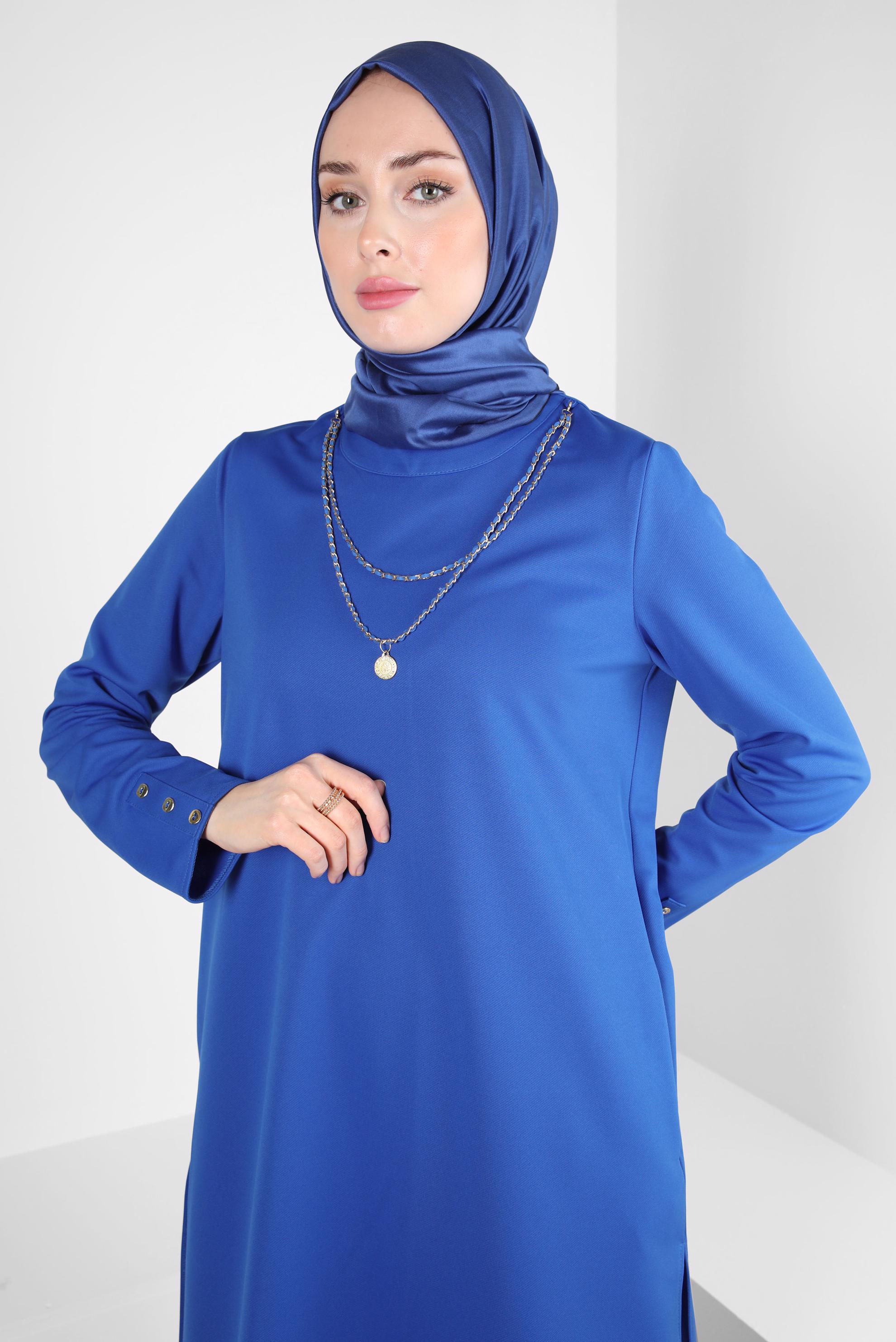 Hijab clothing NAVY BLUE PANTS SUIT WITH CHAIN DETAIL 44226