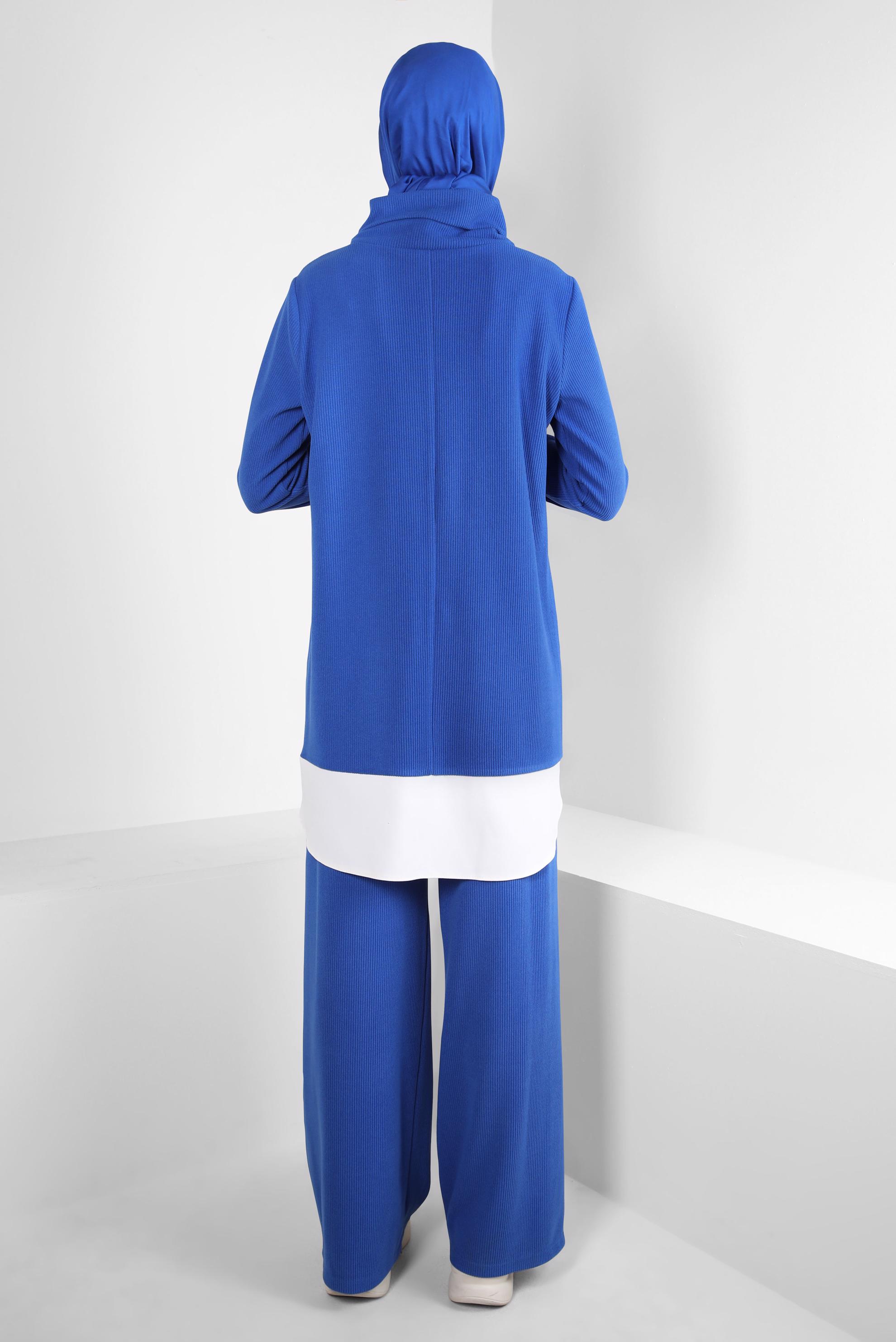 Tesettür giyim LACİVERT GARNİLİ PANTOLONLU TAKIM 44250