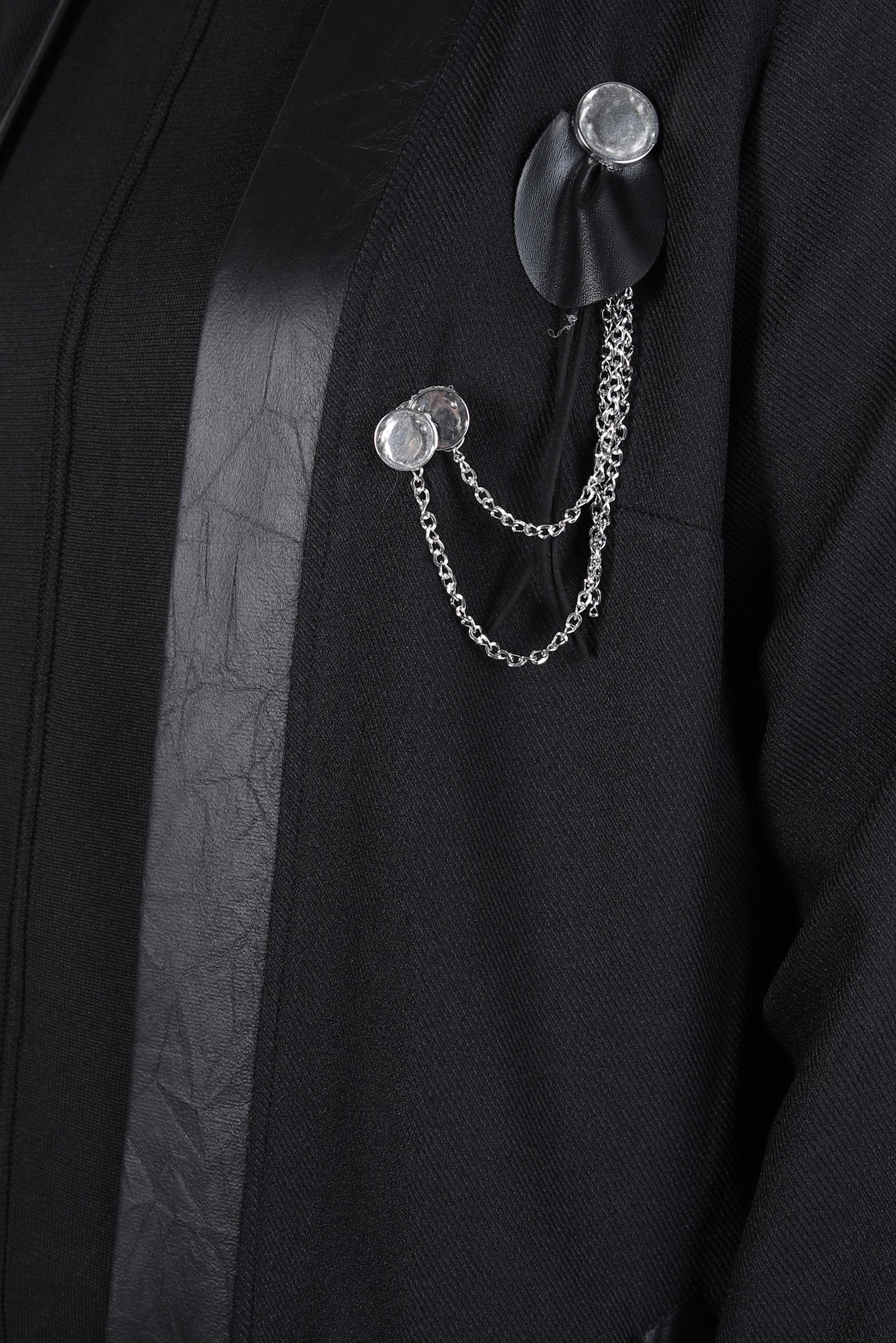 Tesettür giyim SİYAH BROŞ DETAYLI PANTOLONLU TAKIM 44251