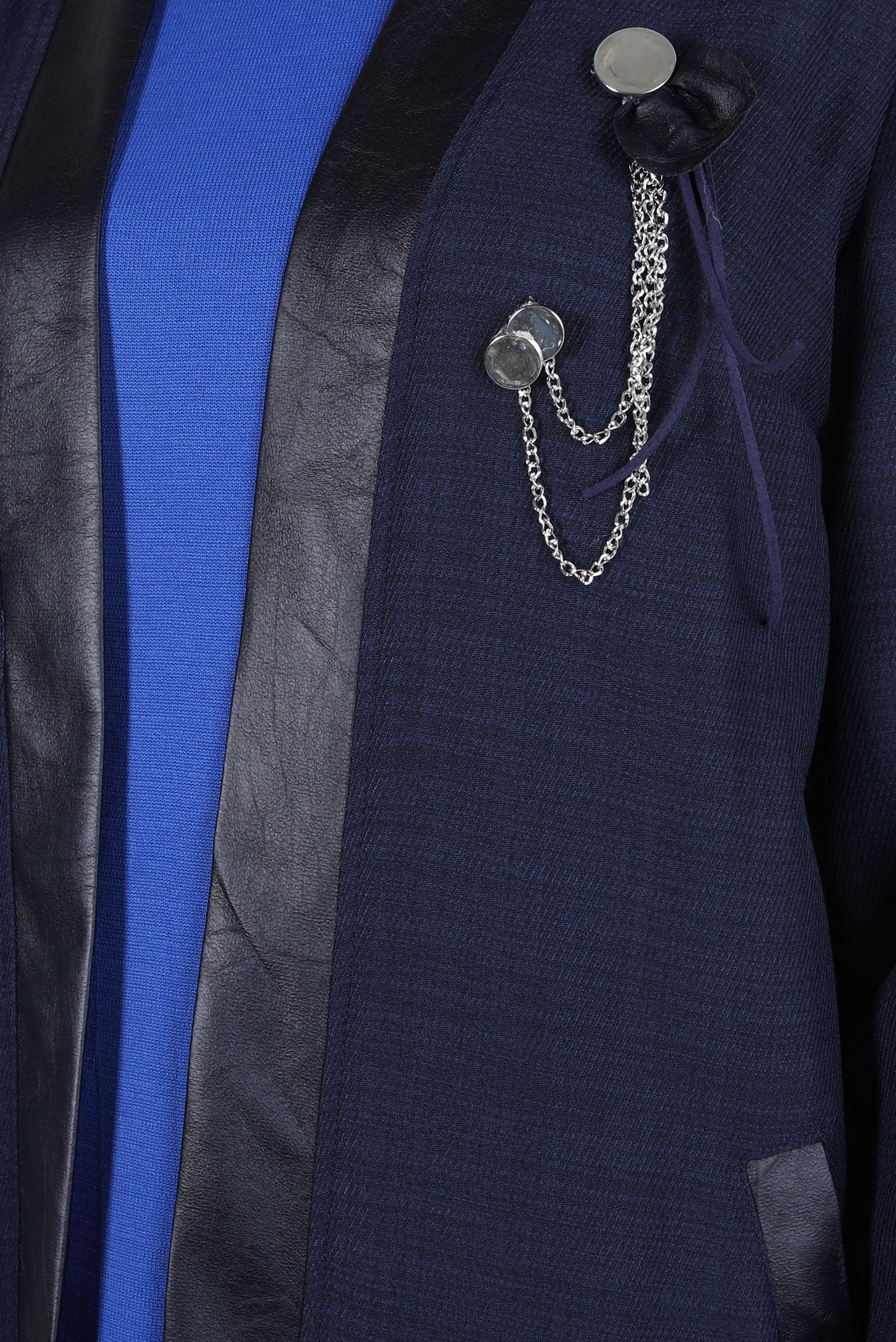 Tesettür giyim LACİVERT BROŞ DETAYLI PANTOLONLU TAKIM 44251