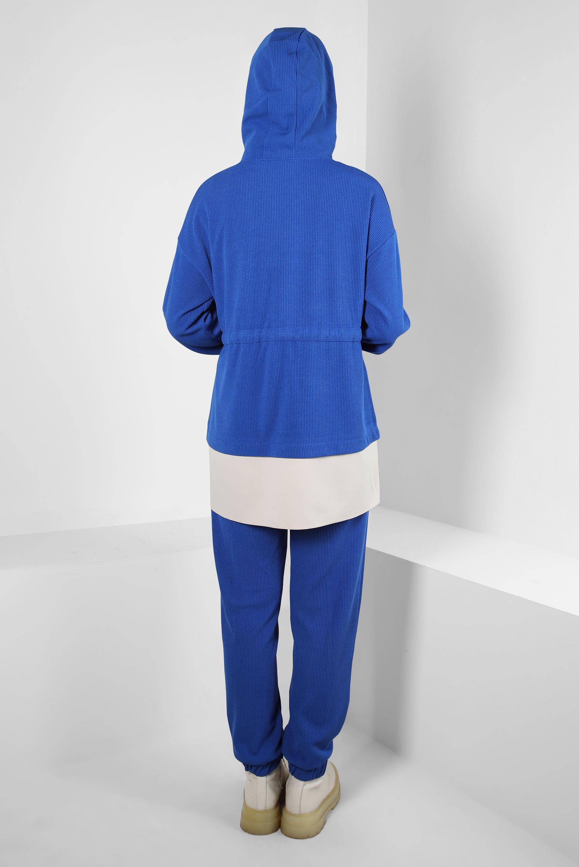 Tesettür giyim LACİVERT KAPÜŞONLU PANTOLONLU TAKIM 44264