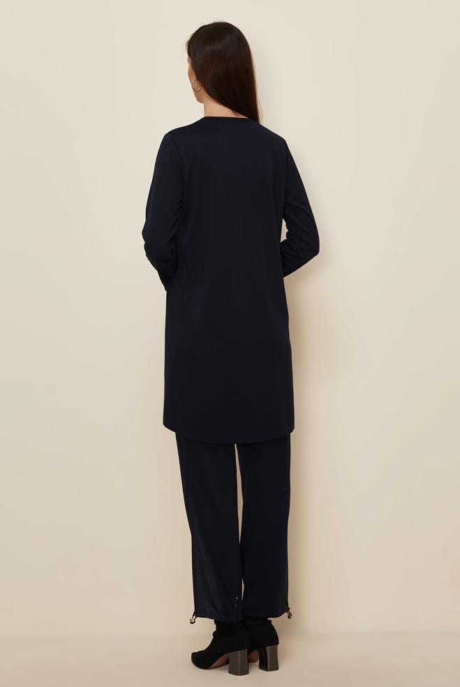 Tesettür giyim LACİVERT PANTOLONLU TAKIM 44288 - ALVİNA