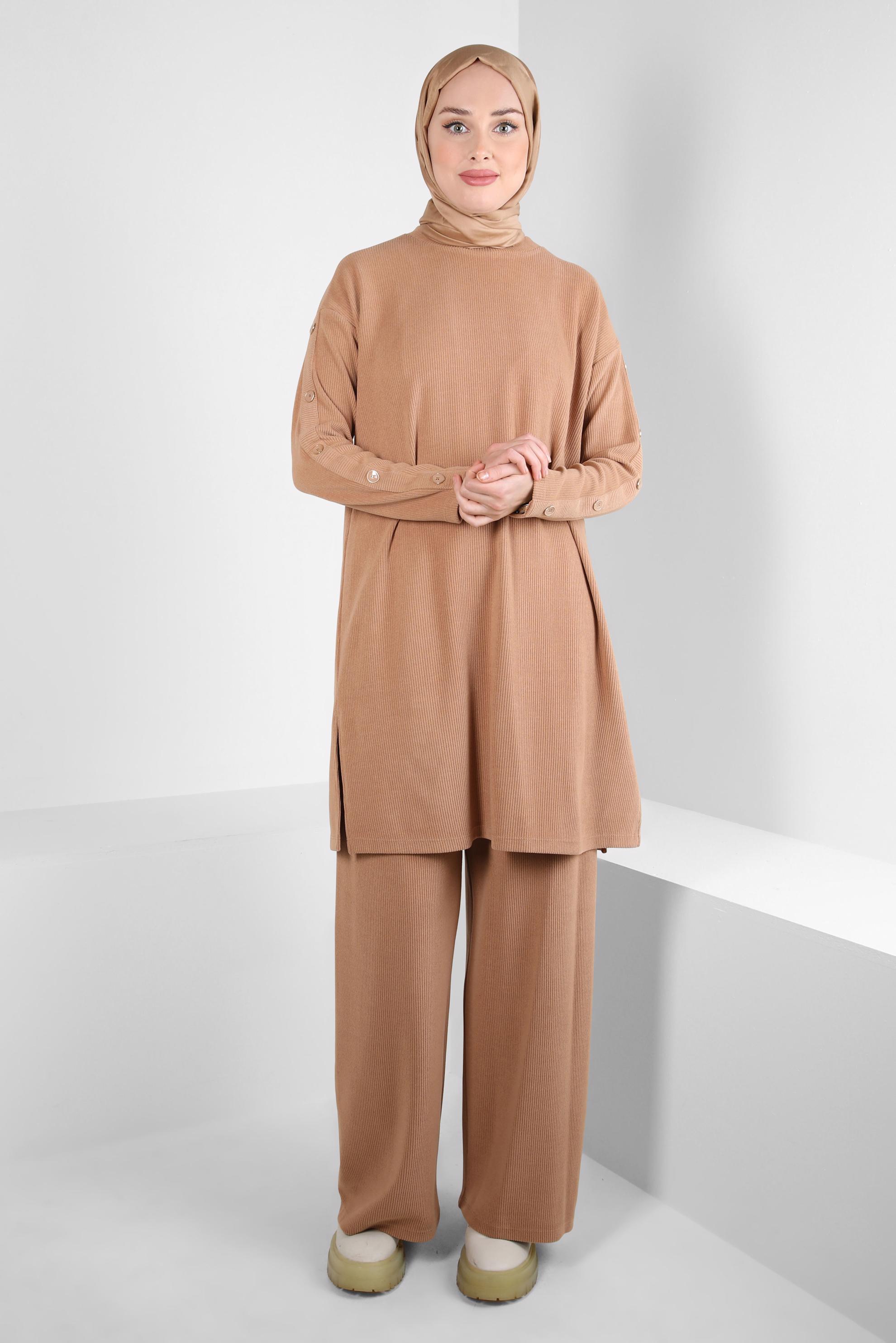 Hijab clothing BROWN WIDE LEG PANTS SUIT 44340