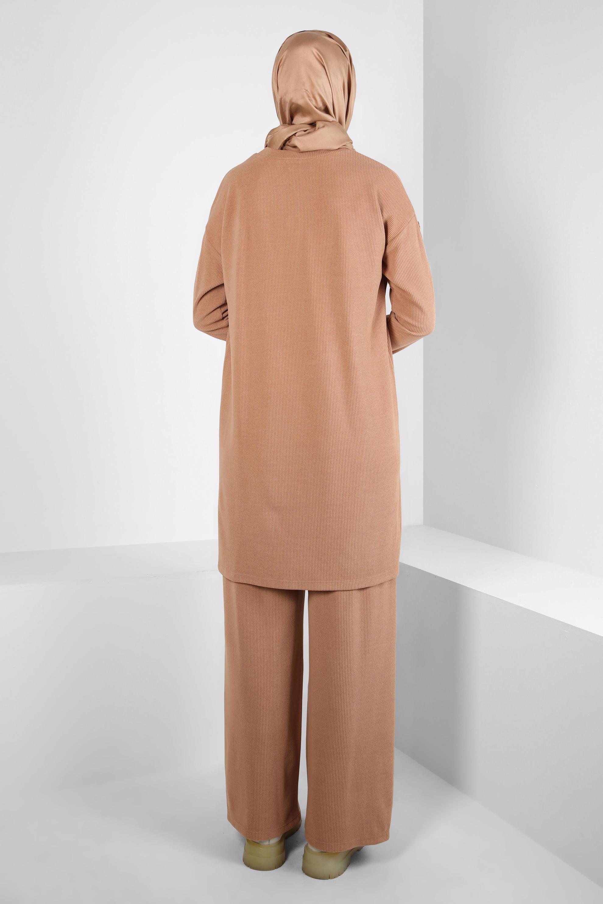 Hijab clothing BROWN WIDE LEG PANTS SUIT 44340