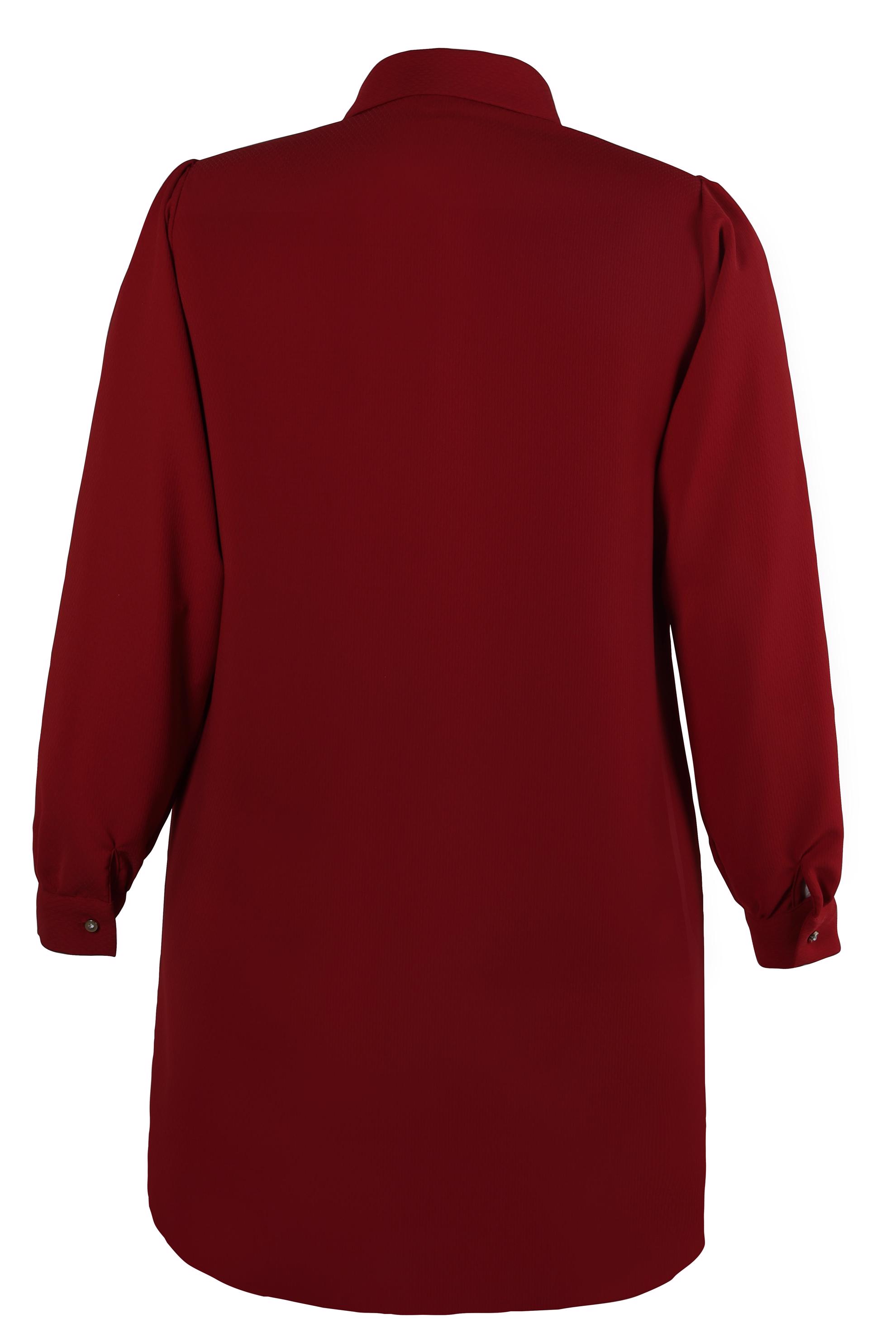 Tesettür giyim KIRMIZI AKSESUAR DETAYLI BÜYÜK BEDEN TUNİK 20480