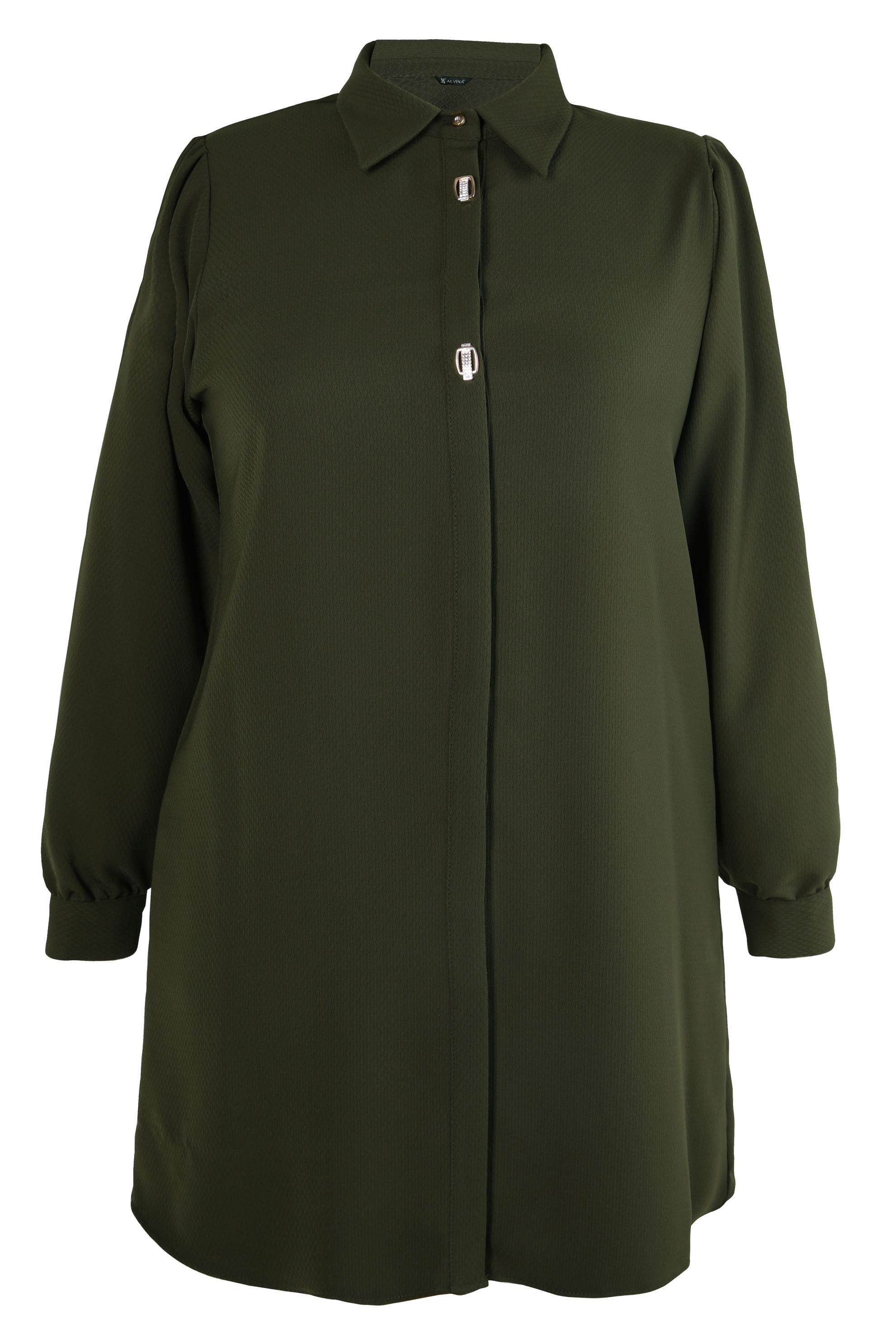 Vêtements hijab KAKI TUNIQUE AVEC DÉTAIL ACCESSOIRE 20480