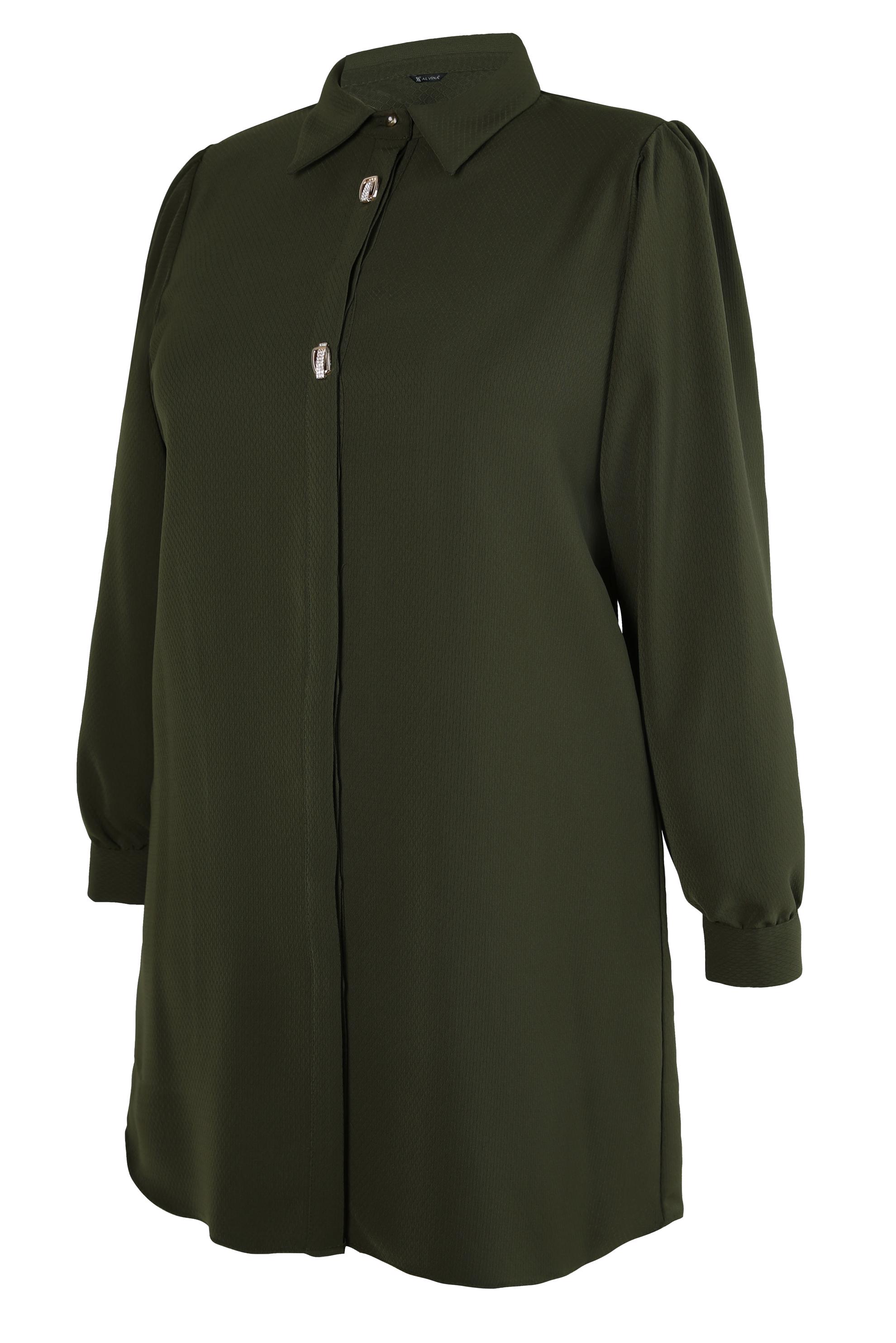 Vêtements hijab KAKI TUNIQUE AVEC DÉTAIL ACCESSOIRE 20480