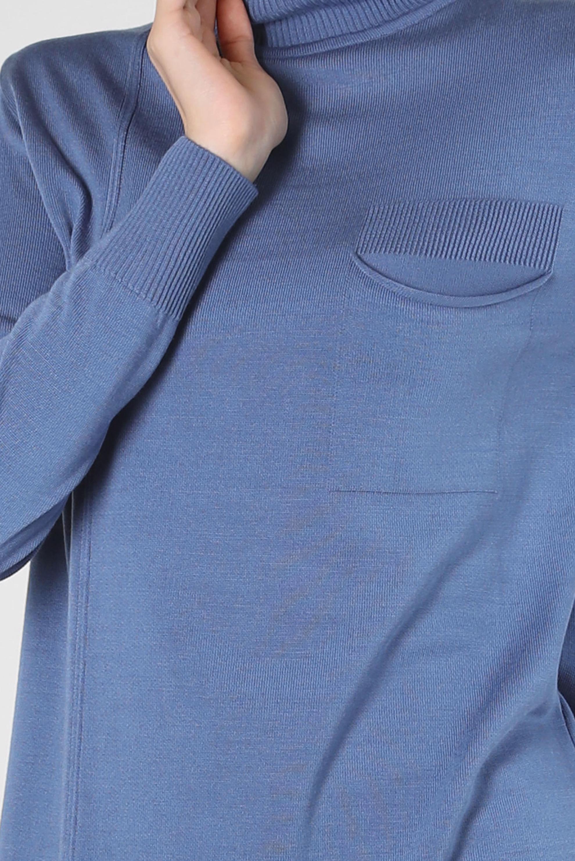 Tesettür giyim MAVİ CEPLİ TRİKO TUNİK 44001