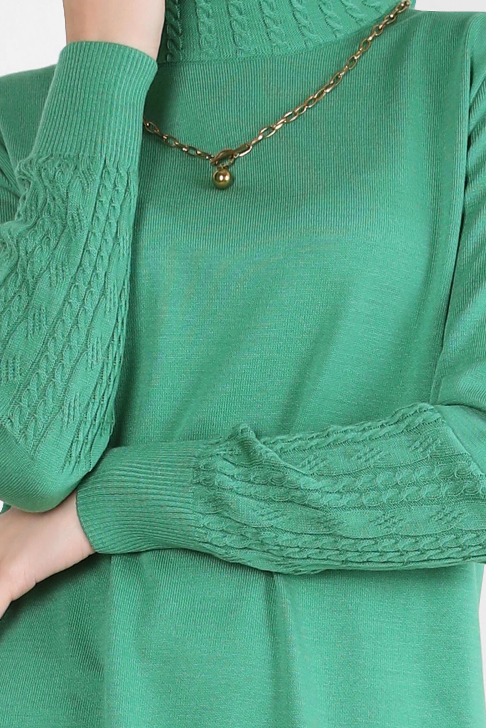 Tesettür giyim YEŞİL TRİKO TUNİK 44002