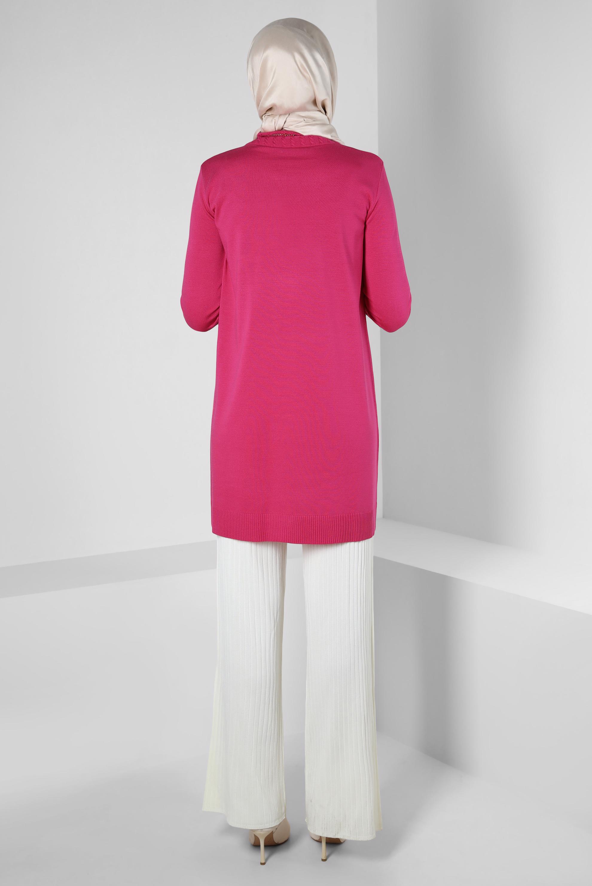 Tesettür giyim FUŞYA TRİKO TUNİK 44002