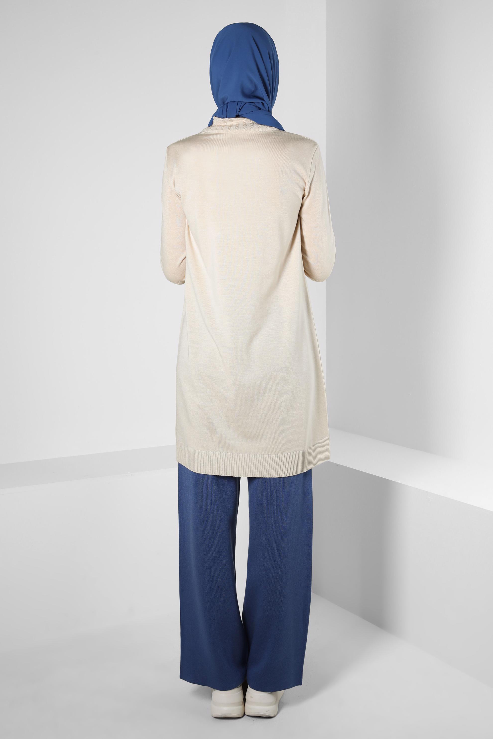 Tesettür giyim BEJ TRİKO TUNİK 44002