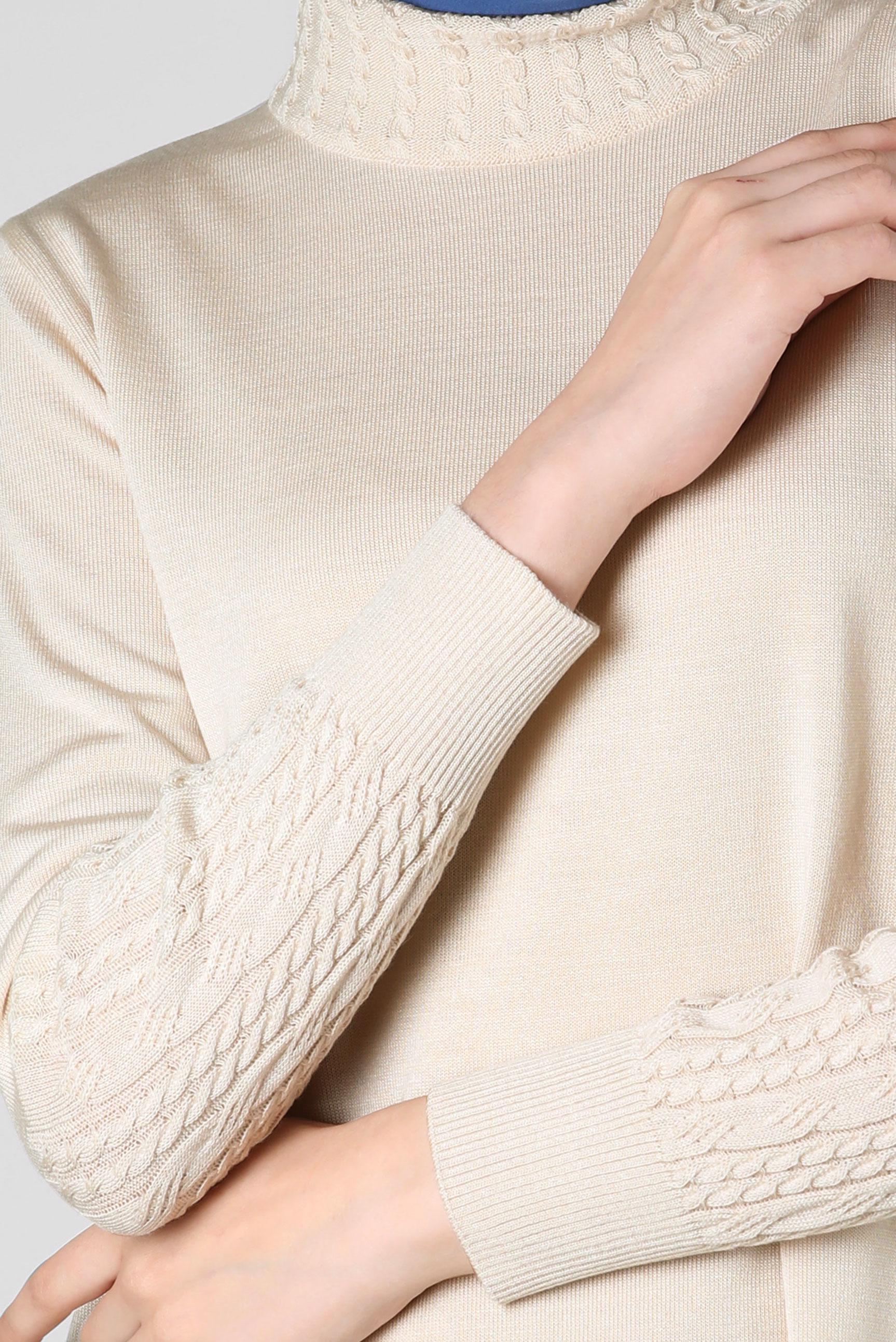 Tesettür giyim BEJ TRİKO TUNİK 44002