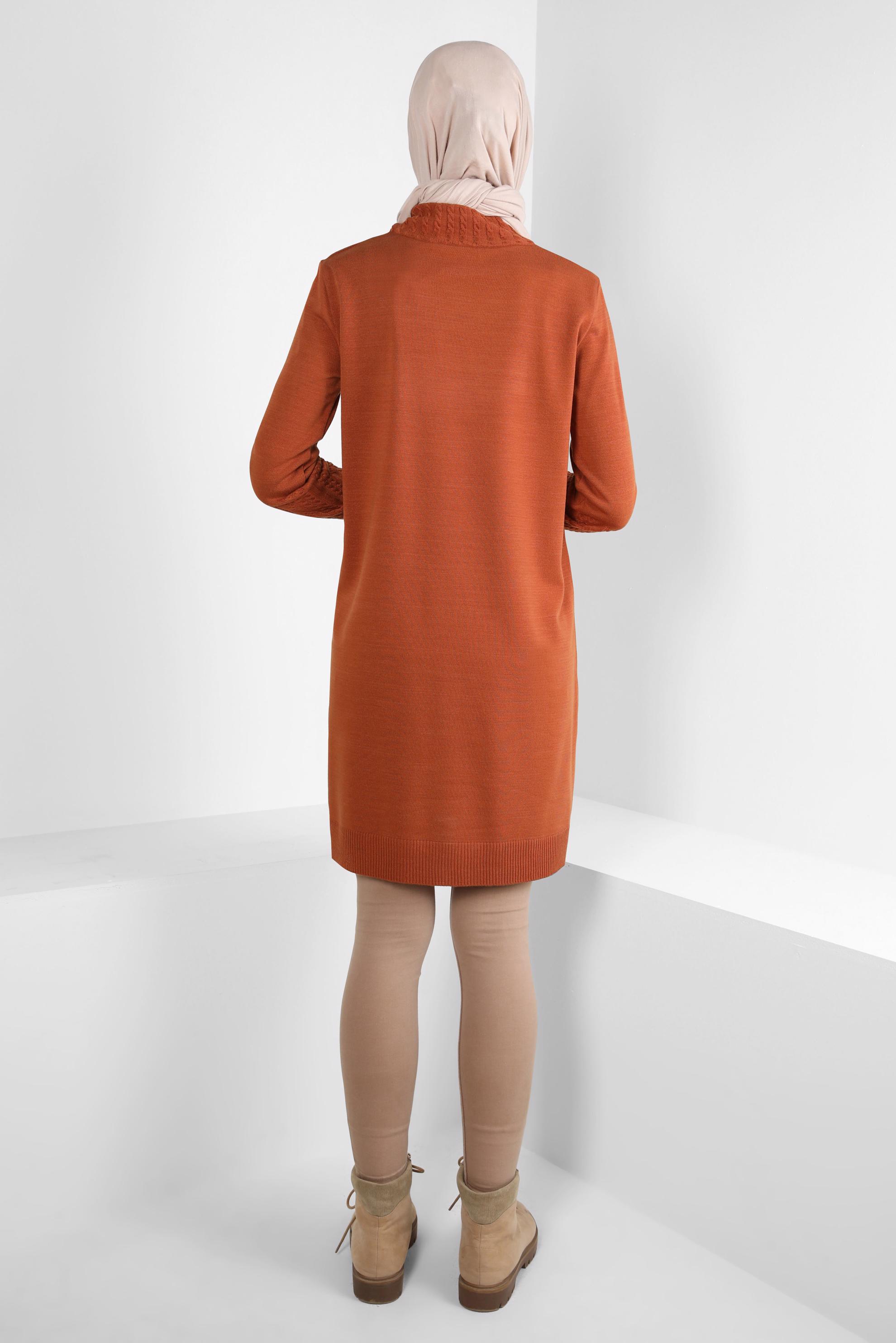 Tesettür giyim TURUNCU TRİKO TUNİK 44002