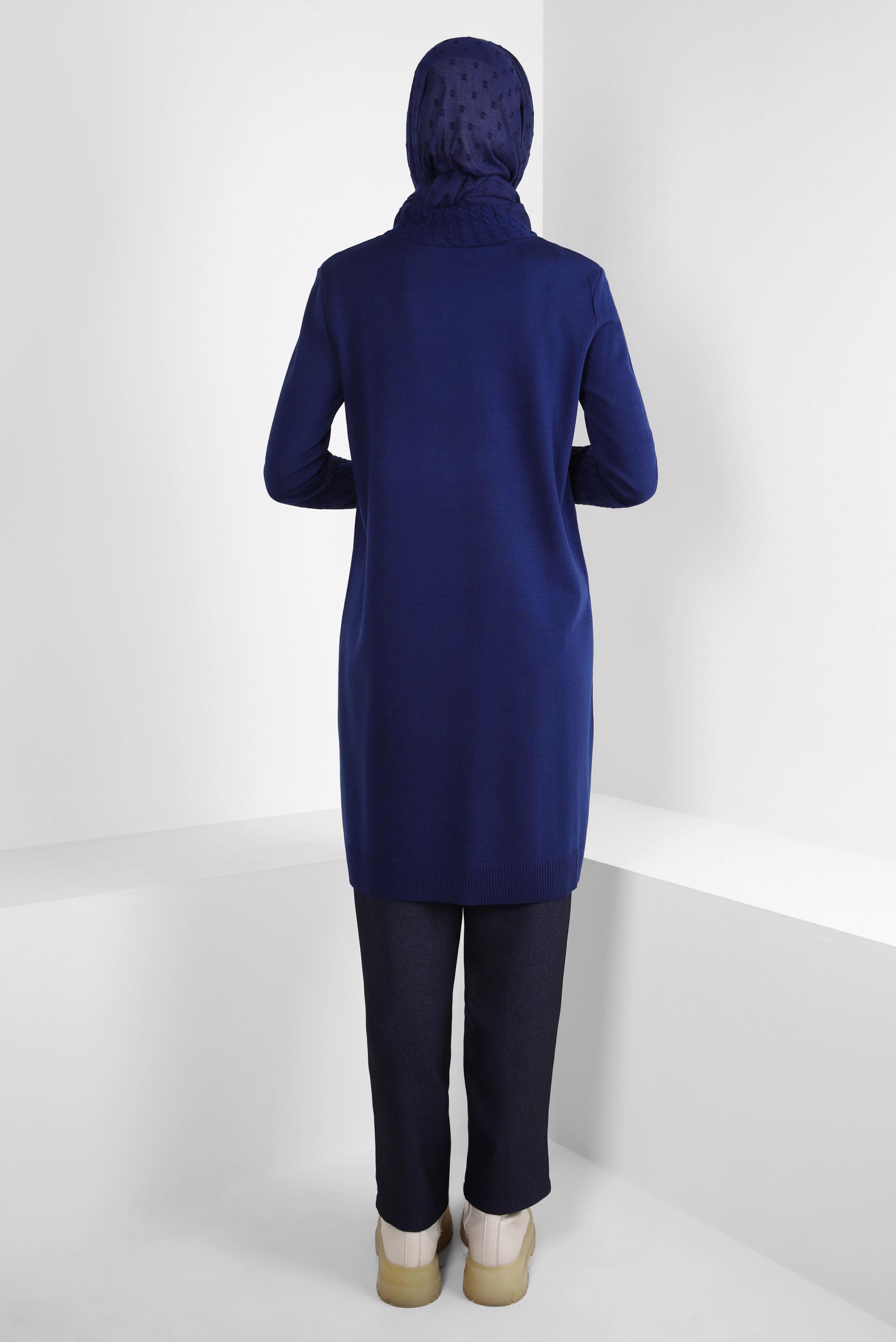 Tesettür giyim LACİVERT TRİKO TUNİK 44002