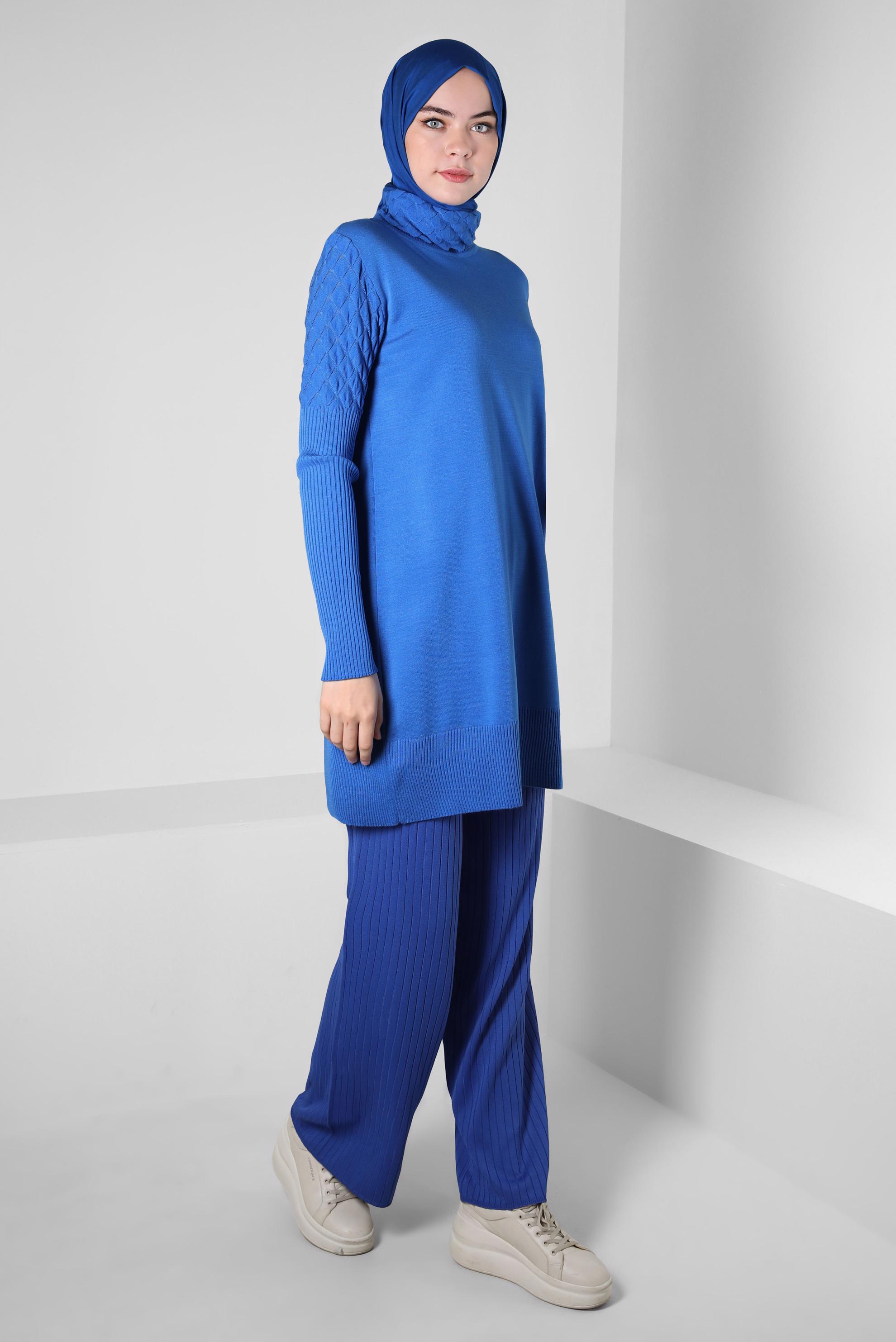 Hijab clothing BLUE TURTLENECK KNITWEAR TUNIC 44006