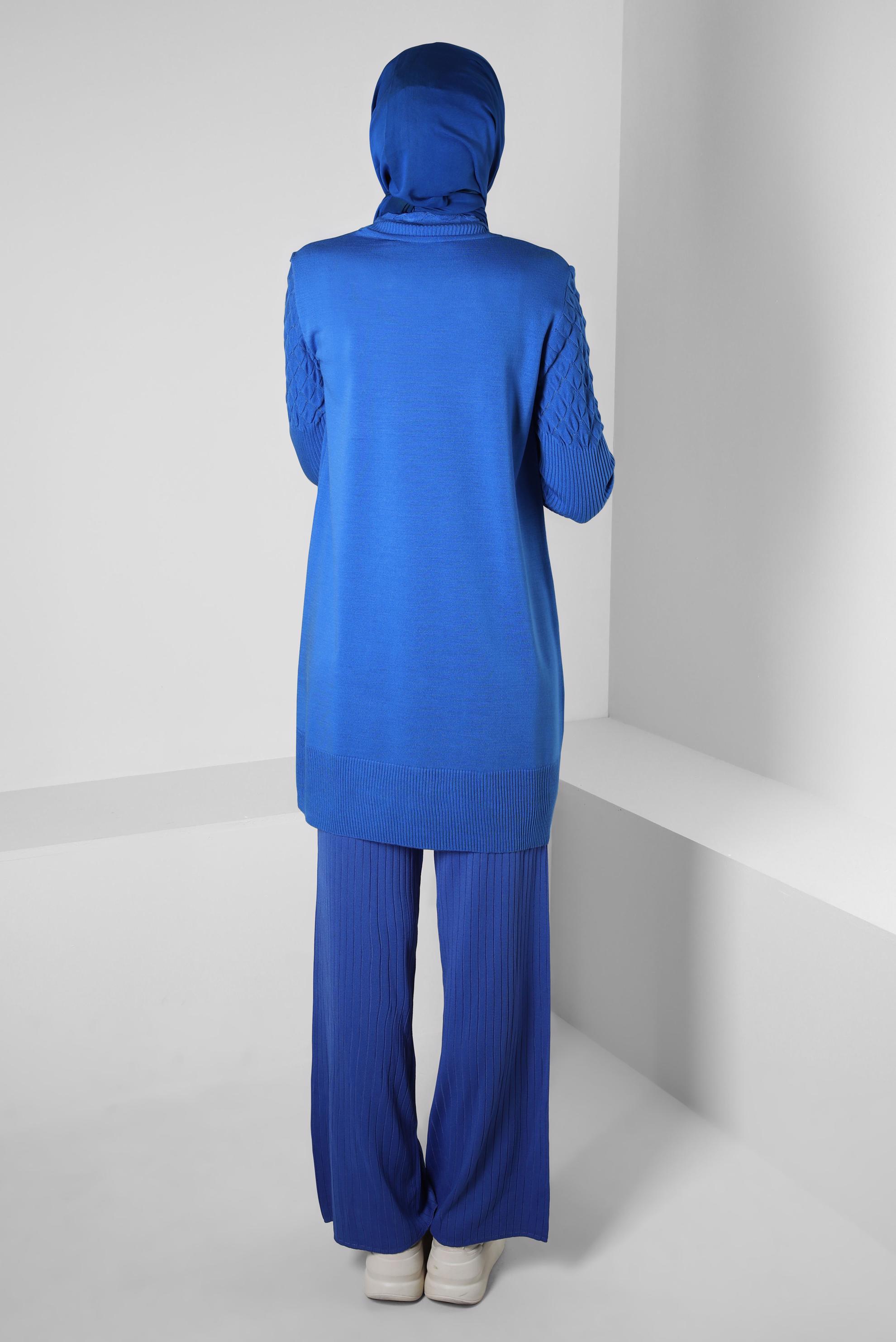 Hijab clothing BLUE TURTLENECK KNITWEAR TUNIC 44006