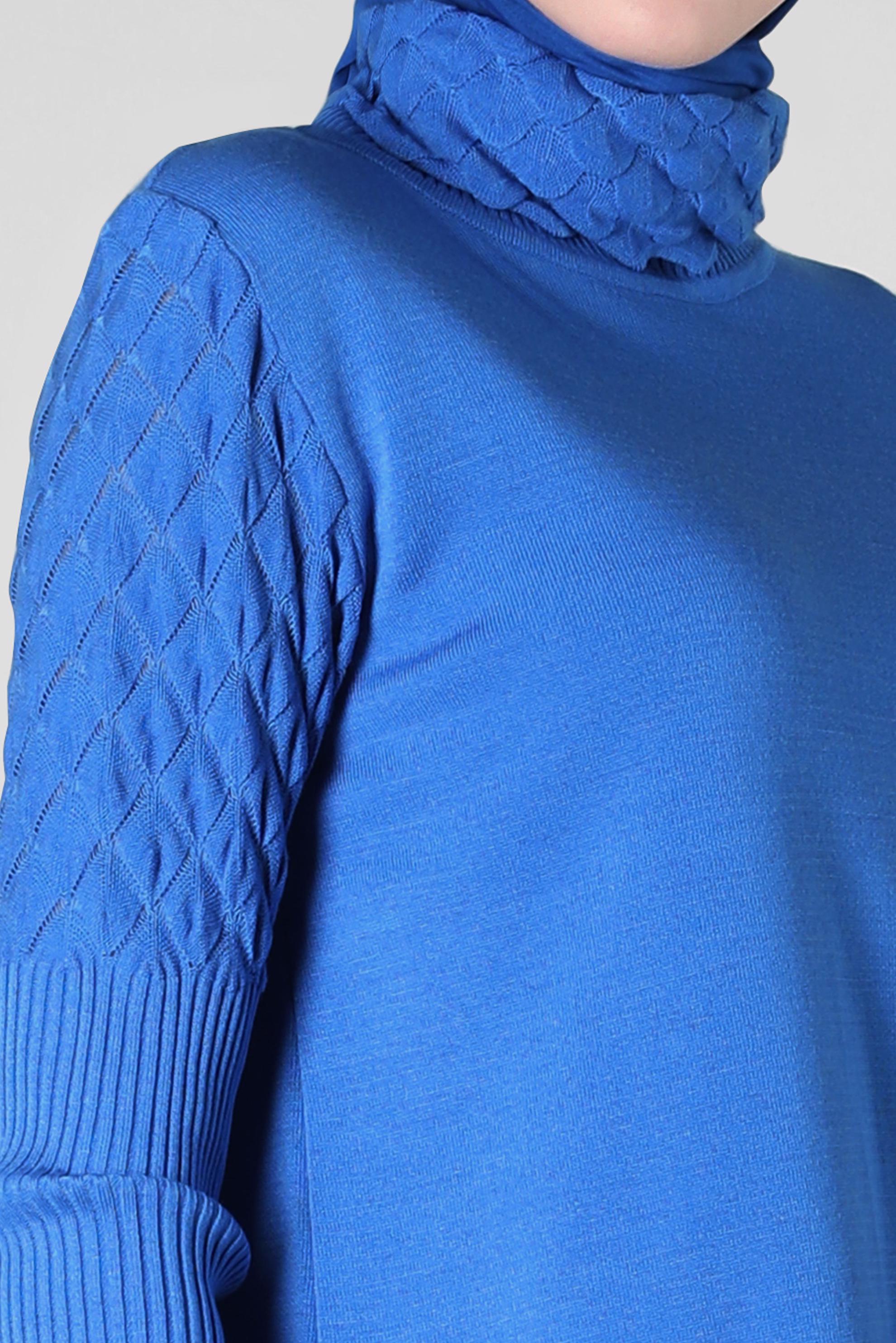Hijab clothing BLUE TURTLENECK KNITWEAR TUNIC 44006