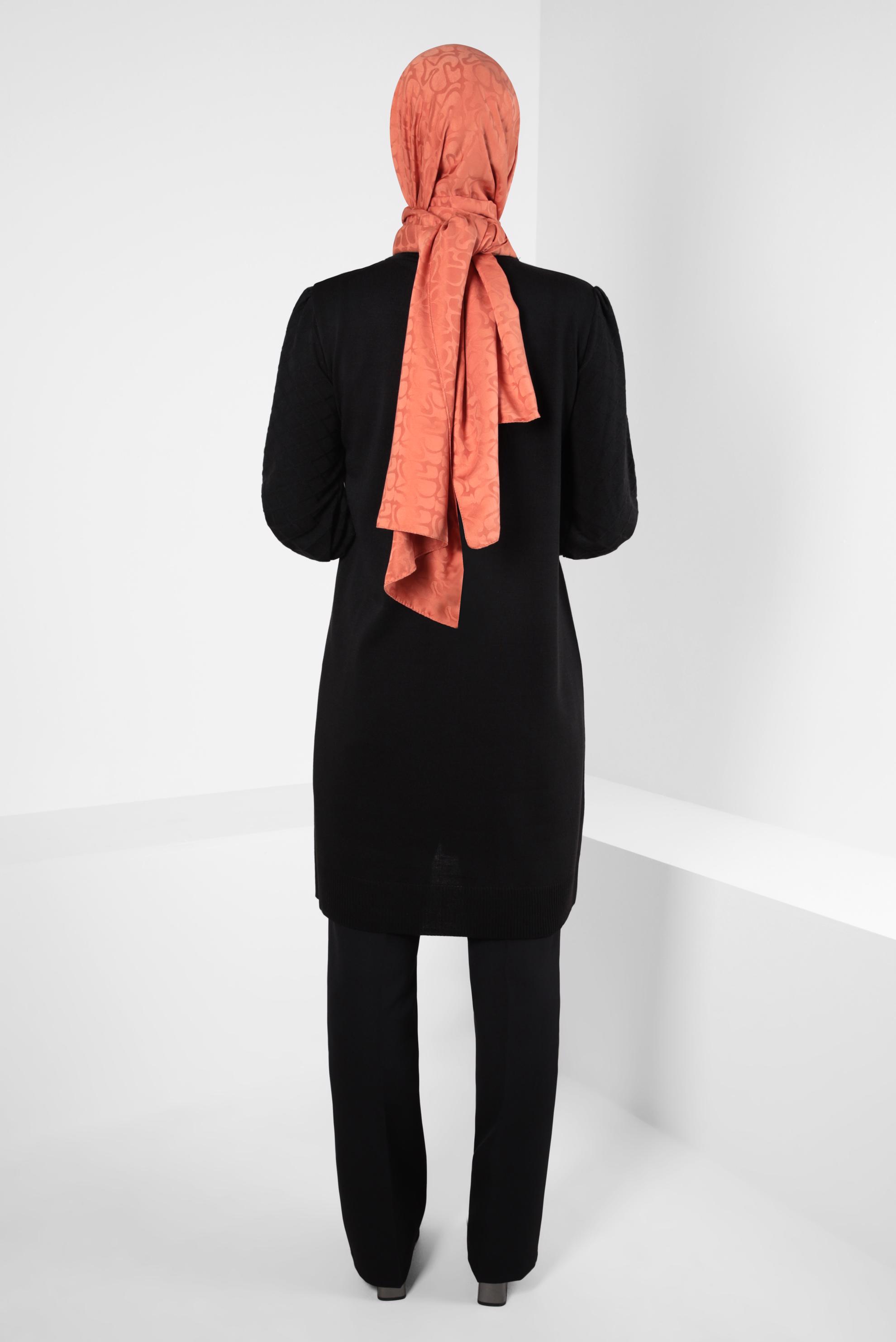 Tesettür giyim SİYAH TRİKO TUNİK 44008