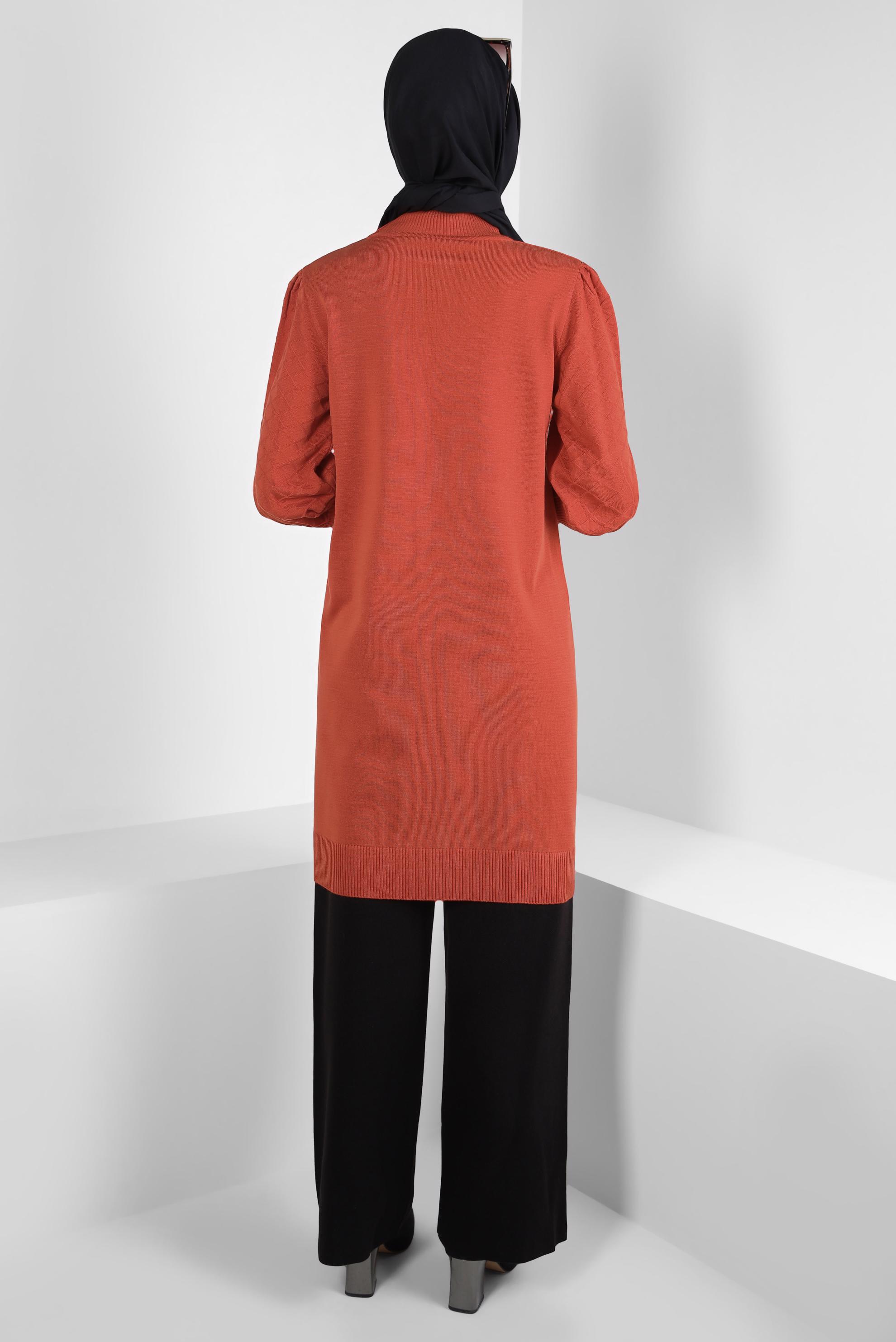 Tesettür giyim TURUNCU TRİKO TUNİK 44008