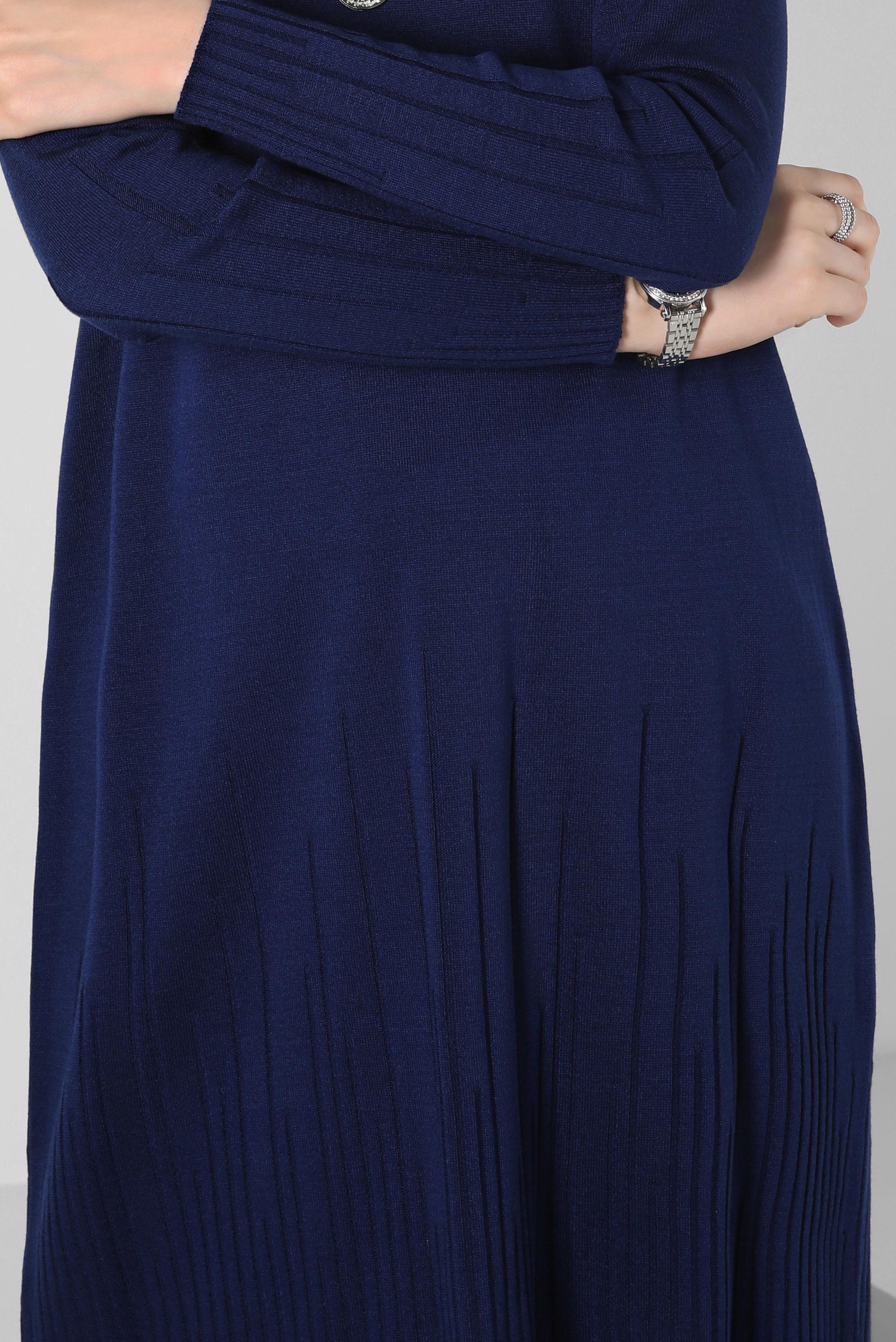 Tesettür giyim LACİVERT BOĞAZLI YAKA TRİKO TUNİK 44012